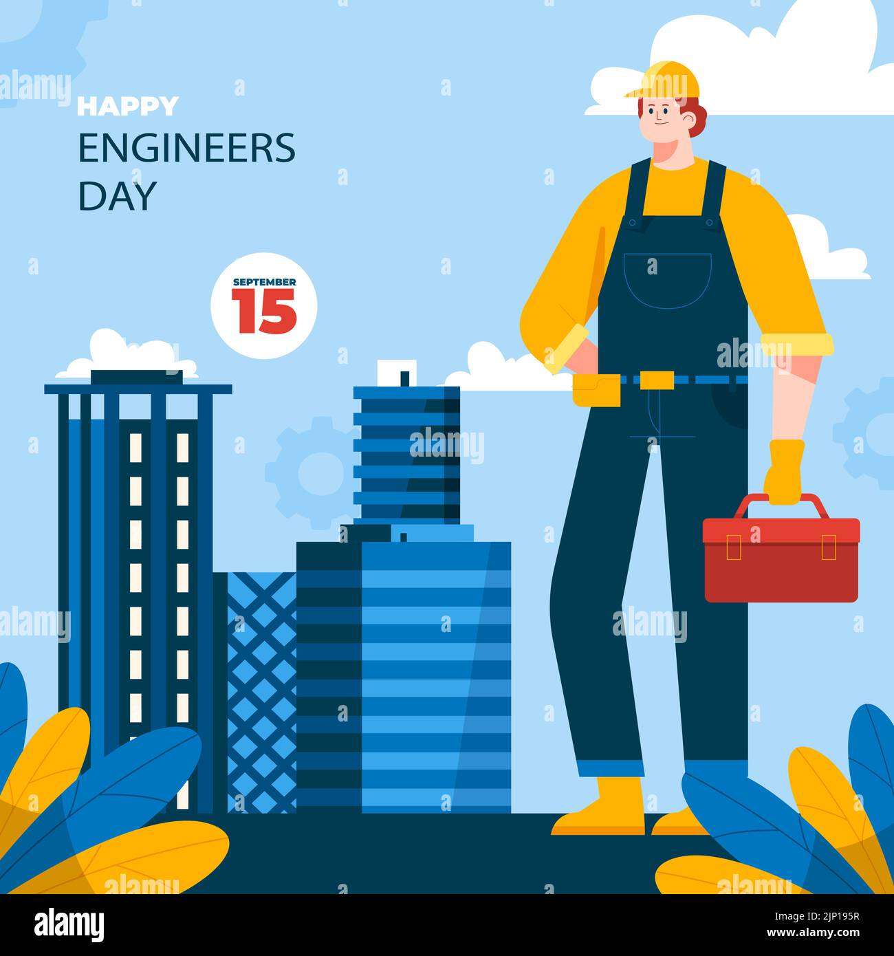 Flat illustration for engineers day Vector illustration Stock Vector ...