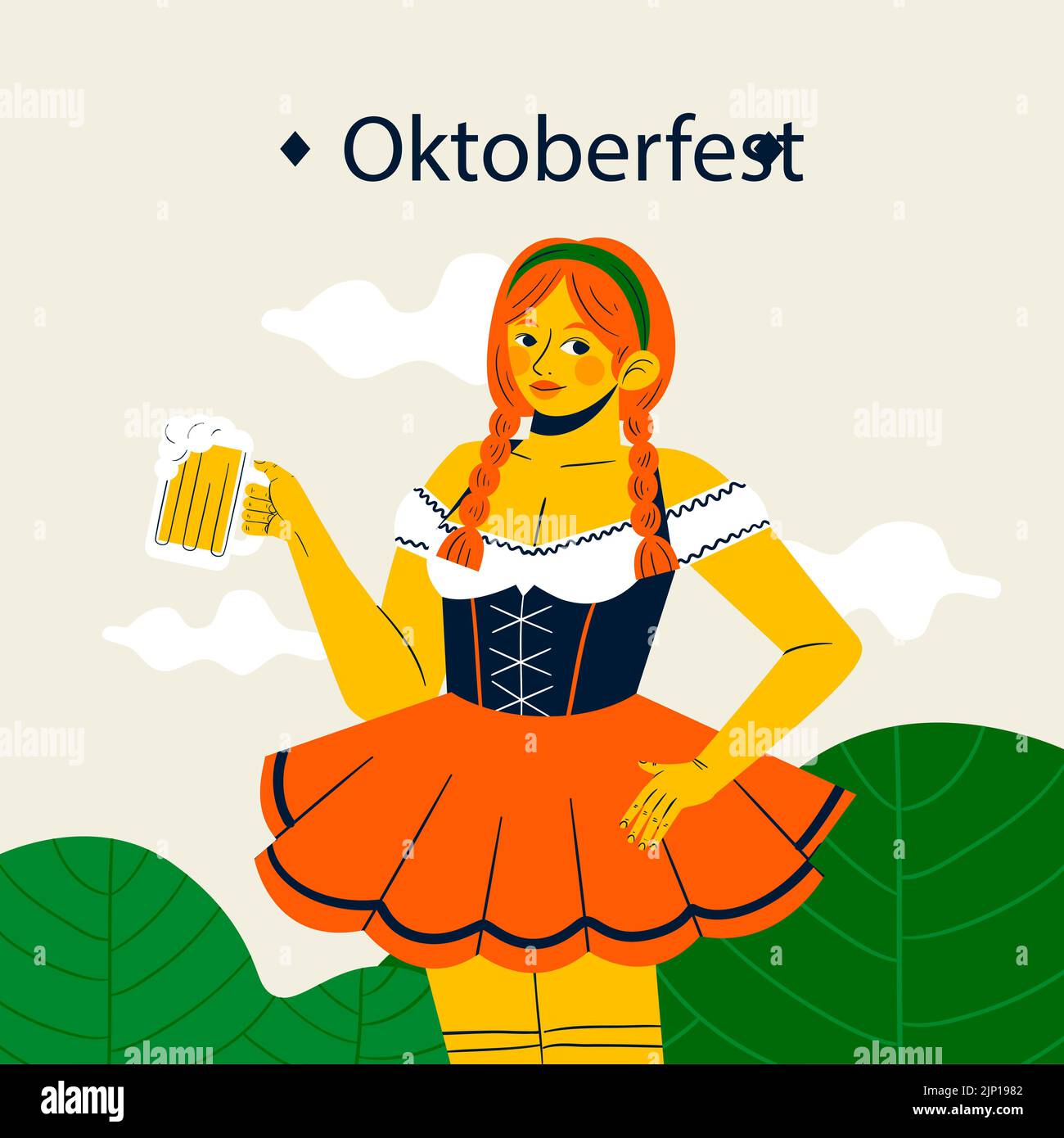 Flat illustration for oktoberfest festival Vector illustration Stock ...