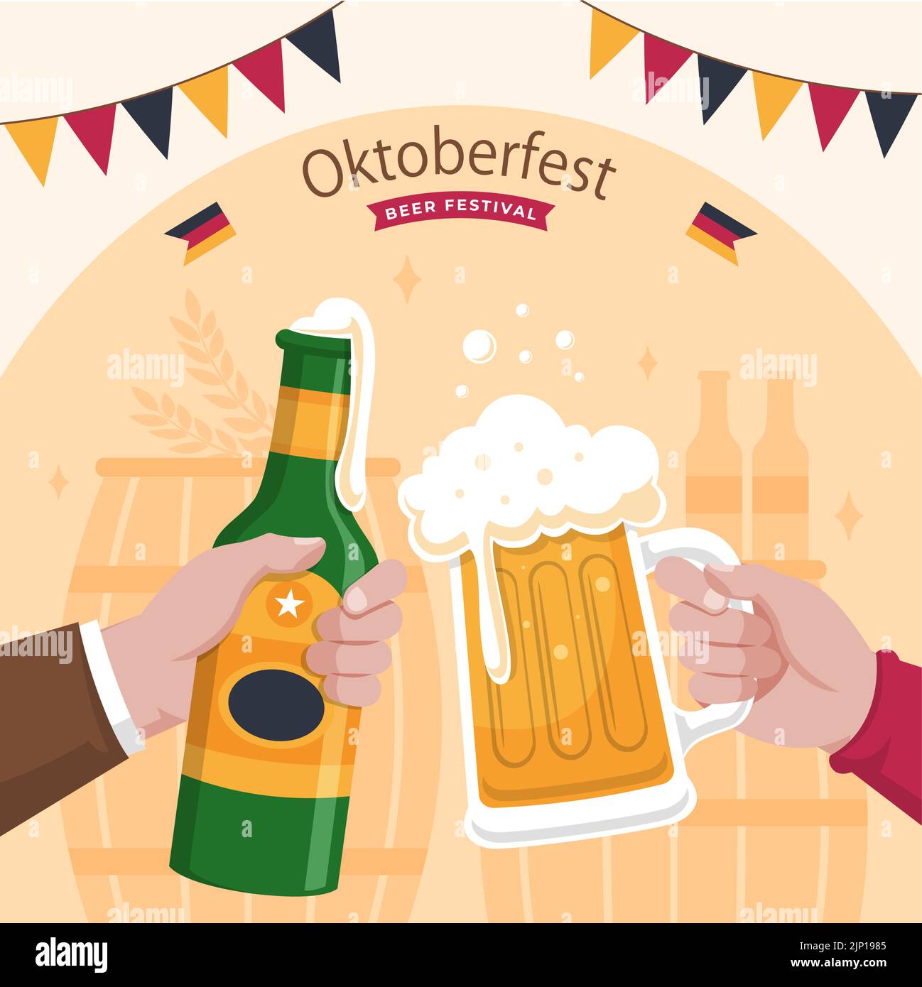 Flat illustration for oktoberfest festival Vector illustration Stock ...