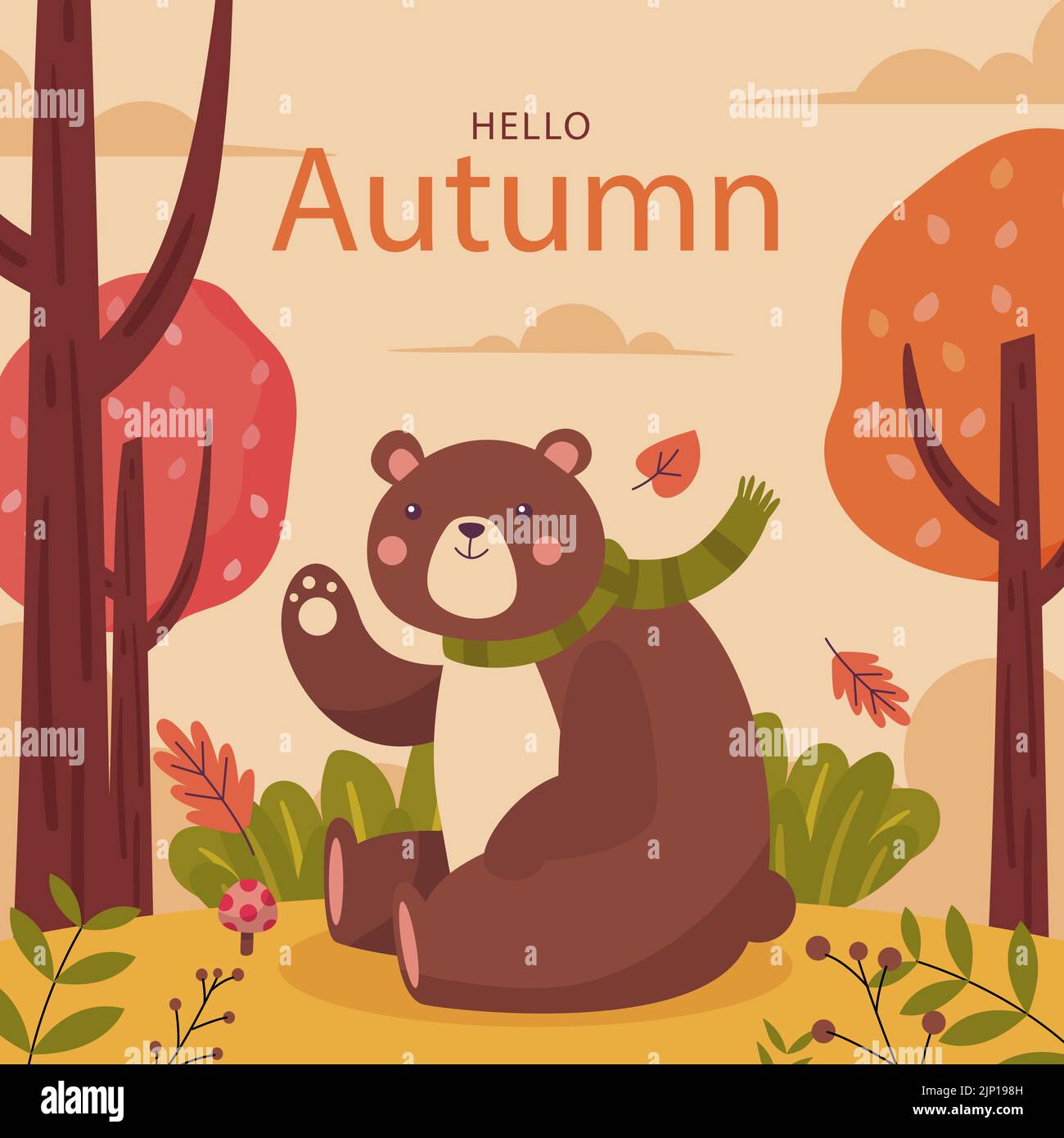 Flat illustration for autumn celebration Vector illustration Stock ...