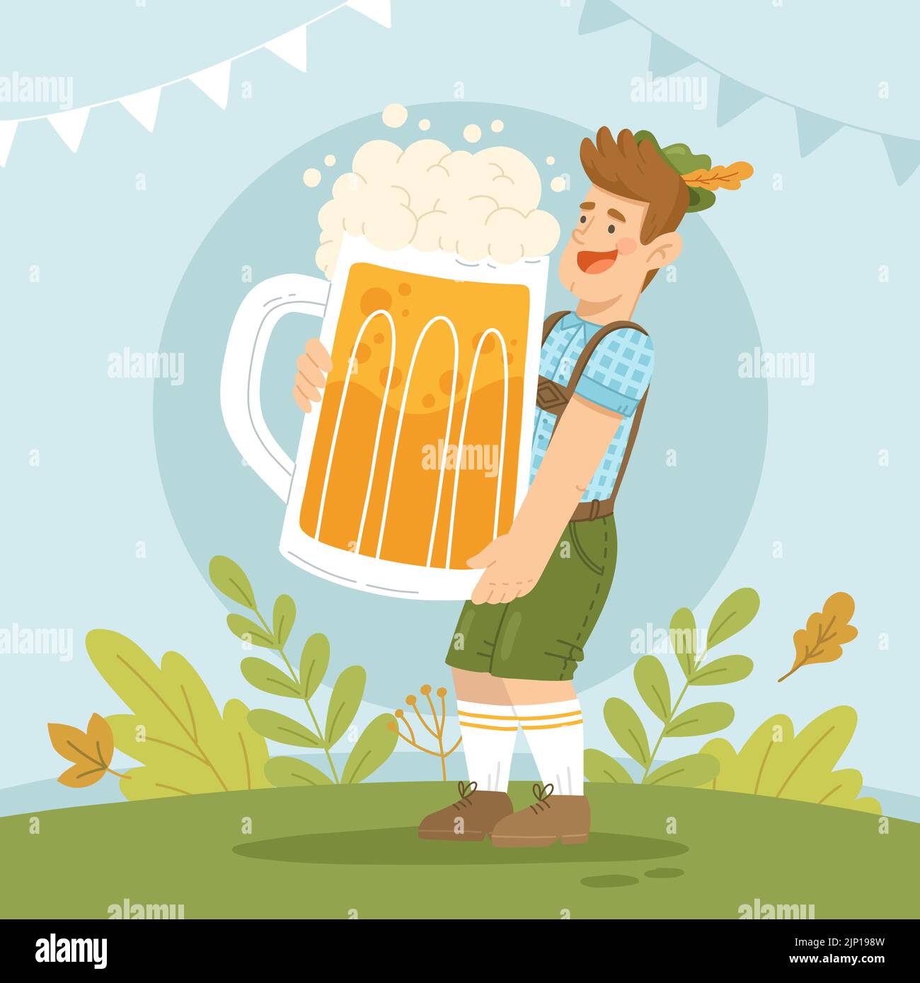 Flat illustration for oktoberfest festival Vector illustration Stock ...