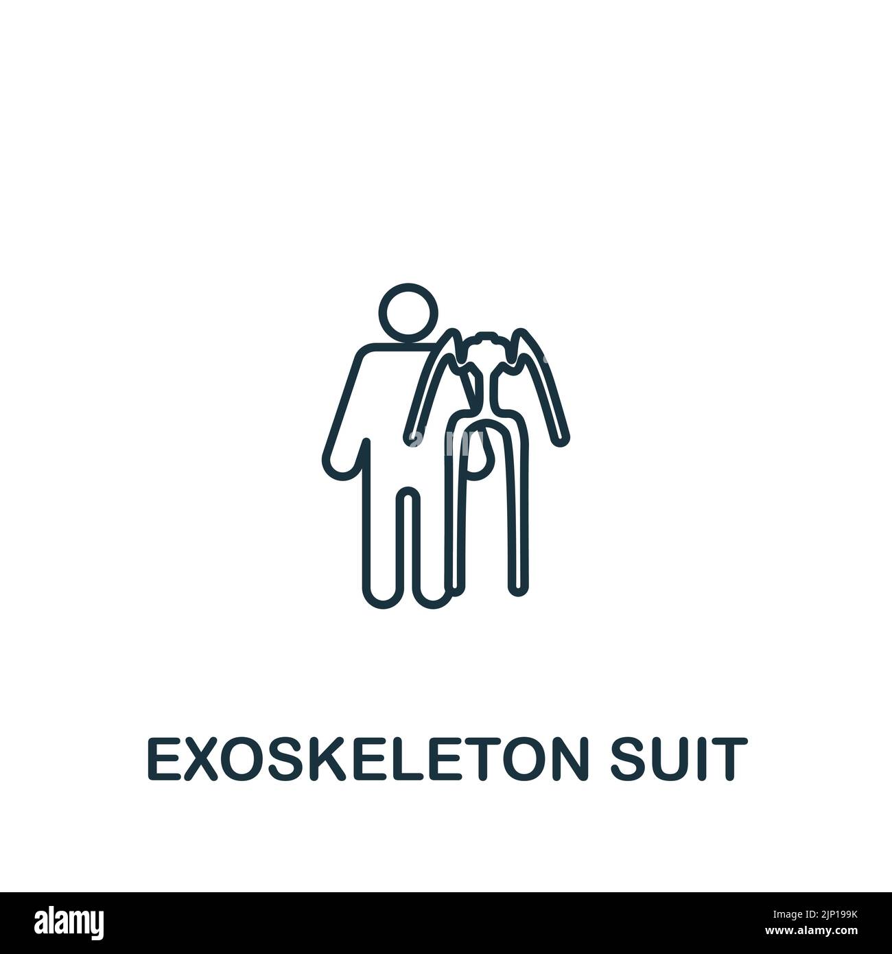 Exoskeleton Suit icon. Monochrome simple line Future Technology icon for templates, web design and infographics Stock Vector