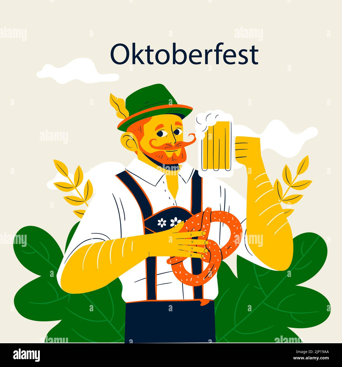 Flat illustration for oktoberfest festival Vector illustration Stock ...