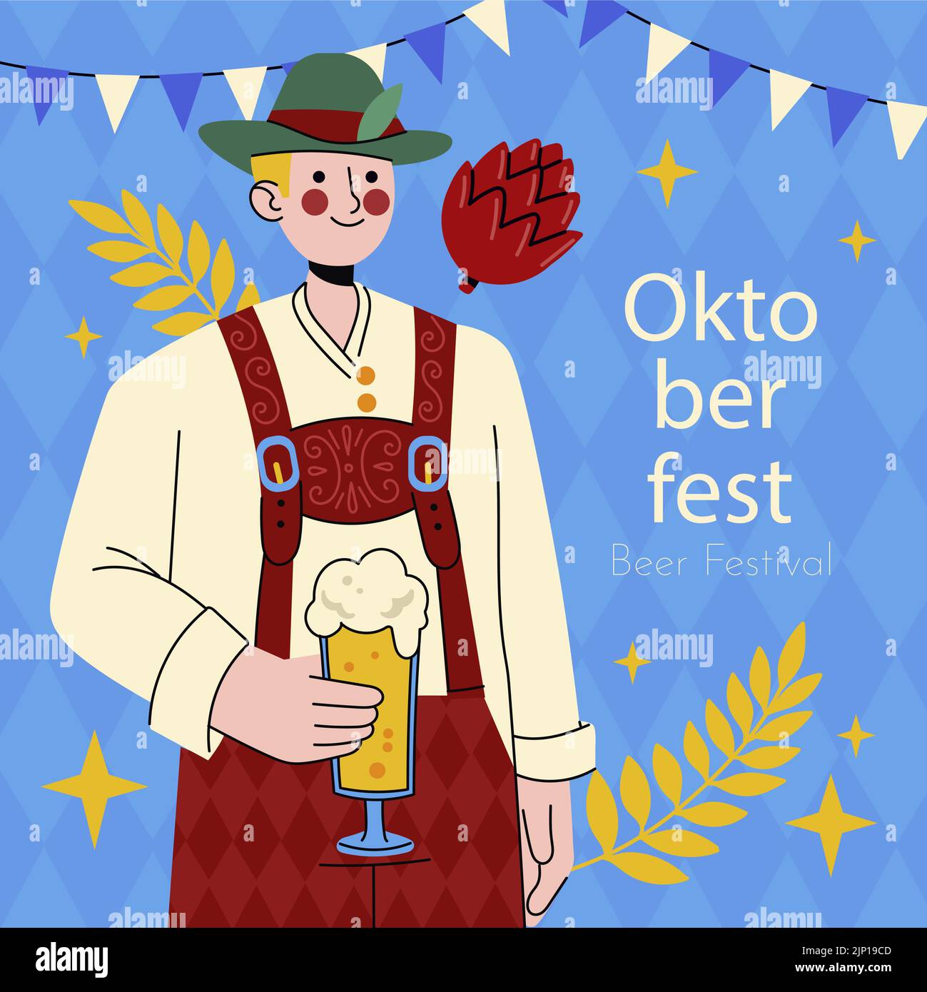 Flat illustration for oktoberfest festival Vector illustration Stock ...