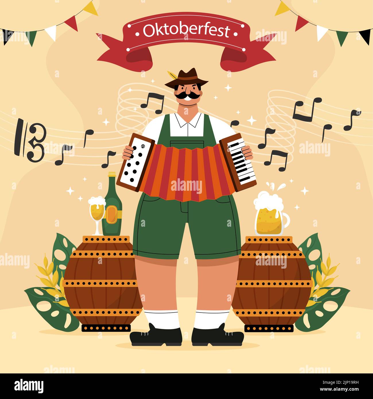 Flat illustration for oktoberfest festival Vector illustration Stock ...