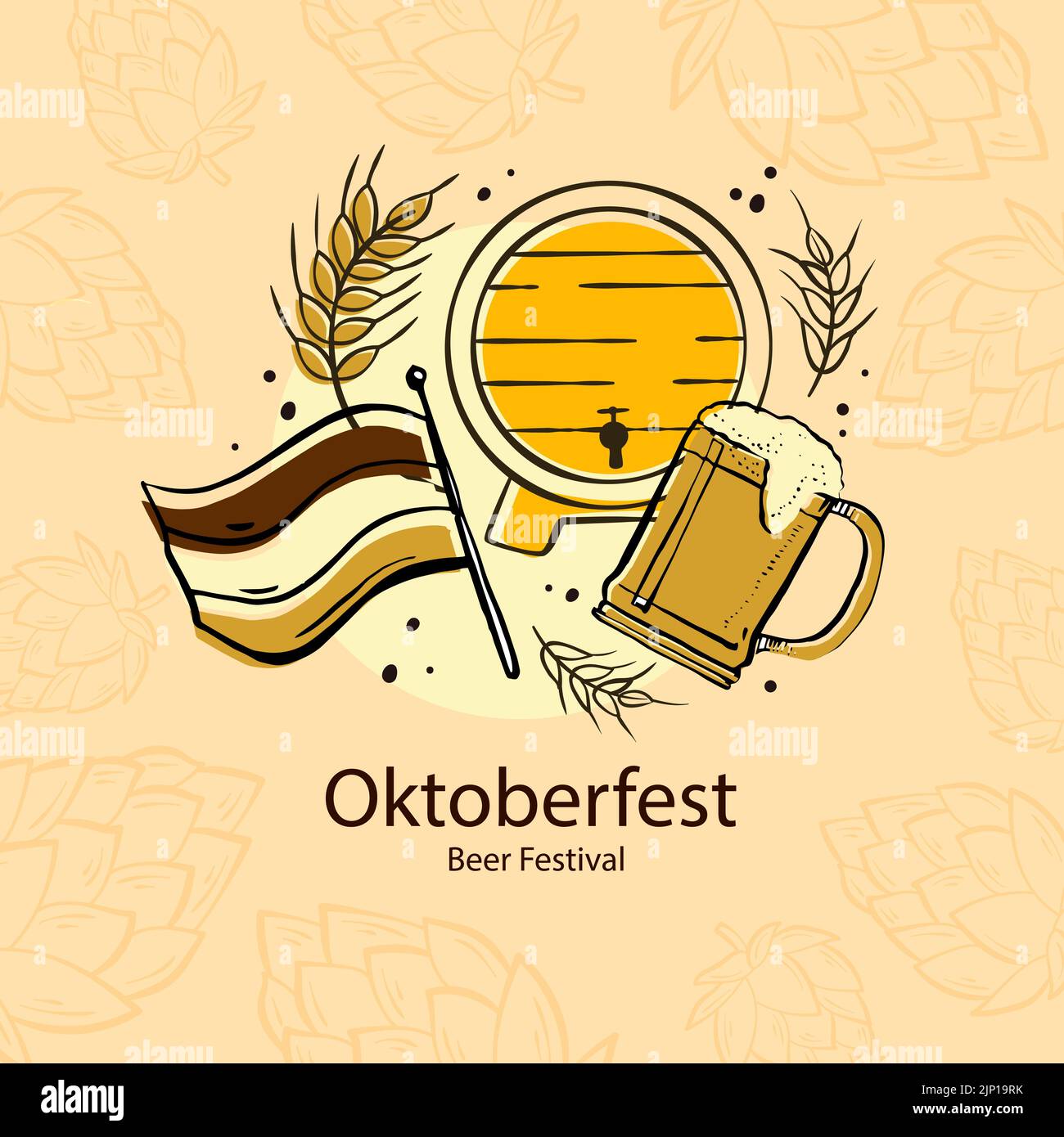 Hand drawn illustration for oktoberfest festival Vector illustration ...