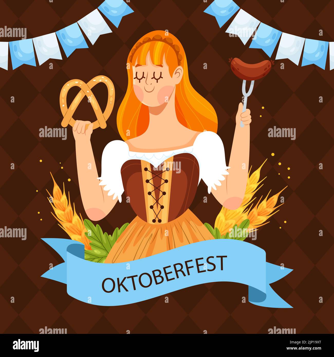 Flat illustration for oktoberfest festival Vector illustration Stock ...