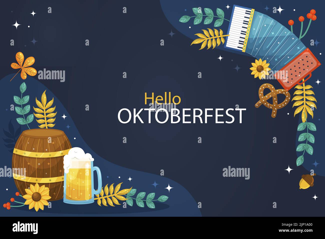 Flat background for oktoberfest celebration Vector illustration Stock ...