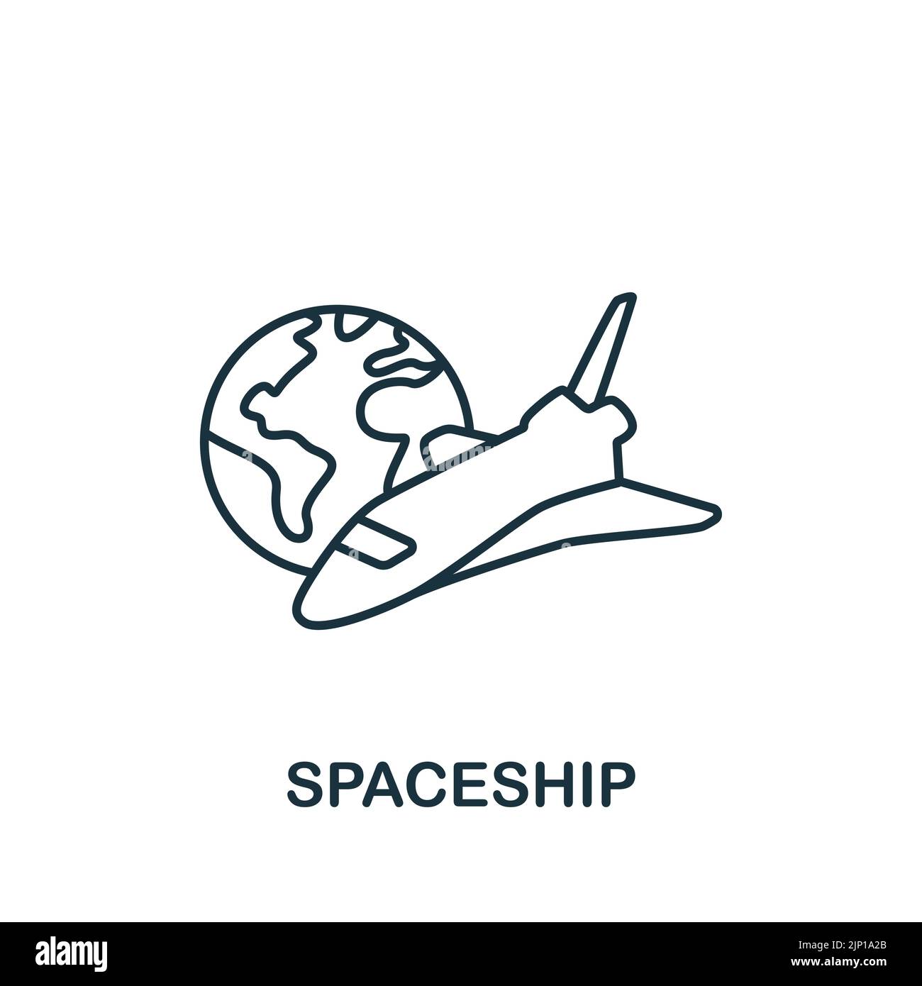 Spaceship icon. Monochrome simple line Game Element icon for templates ...