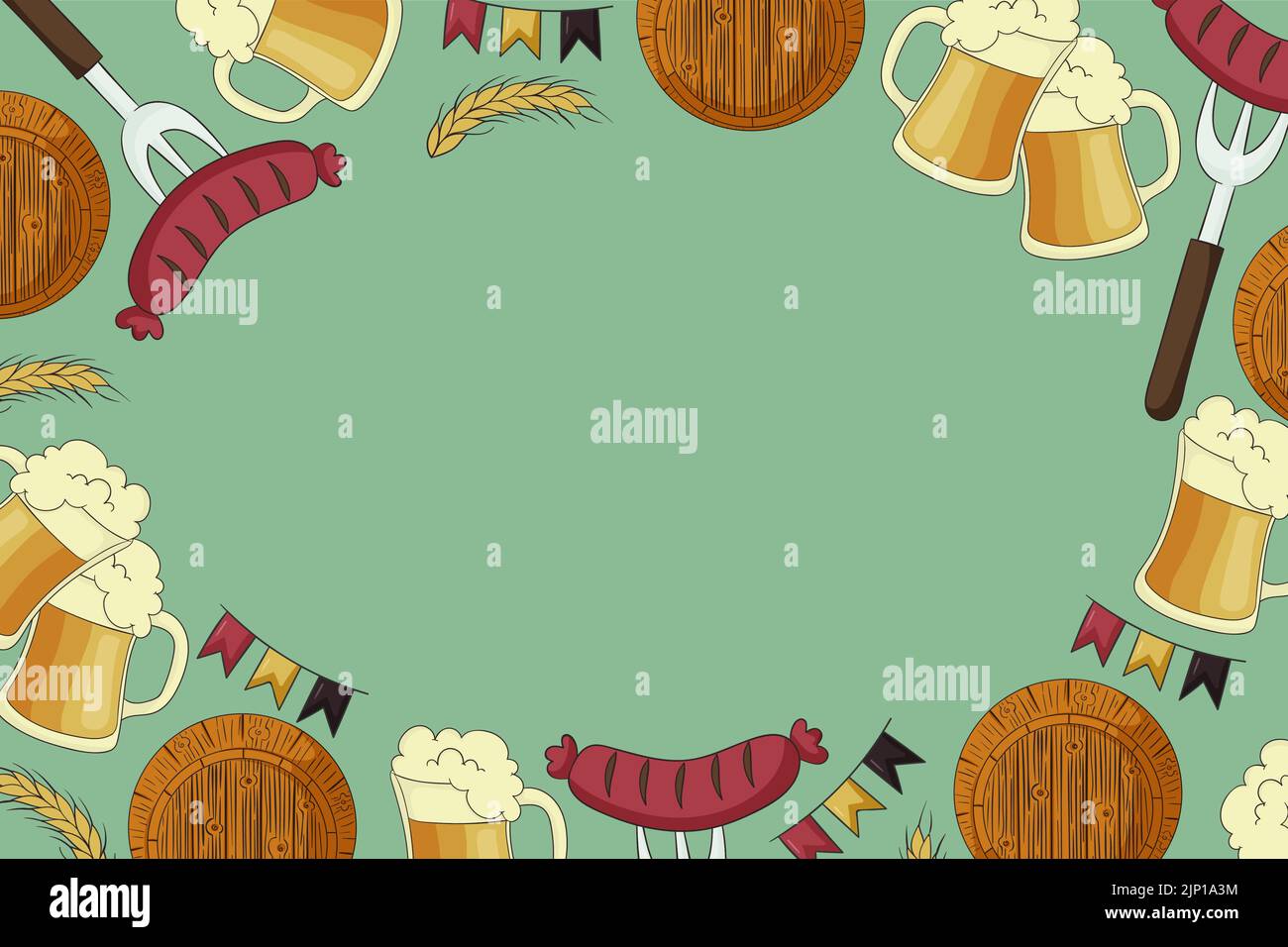 Hand drawn background for oktoberfest festival Vector illustration ...