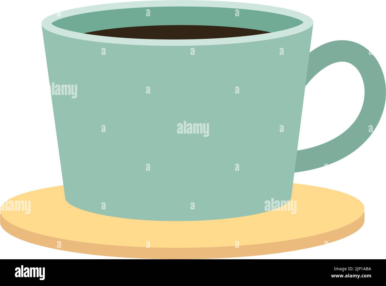 Cup of strong coffee semi flat color vector object Stock Vector