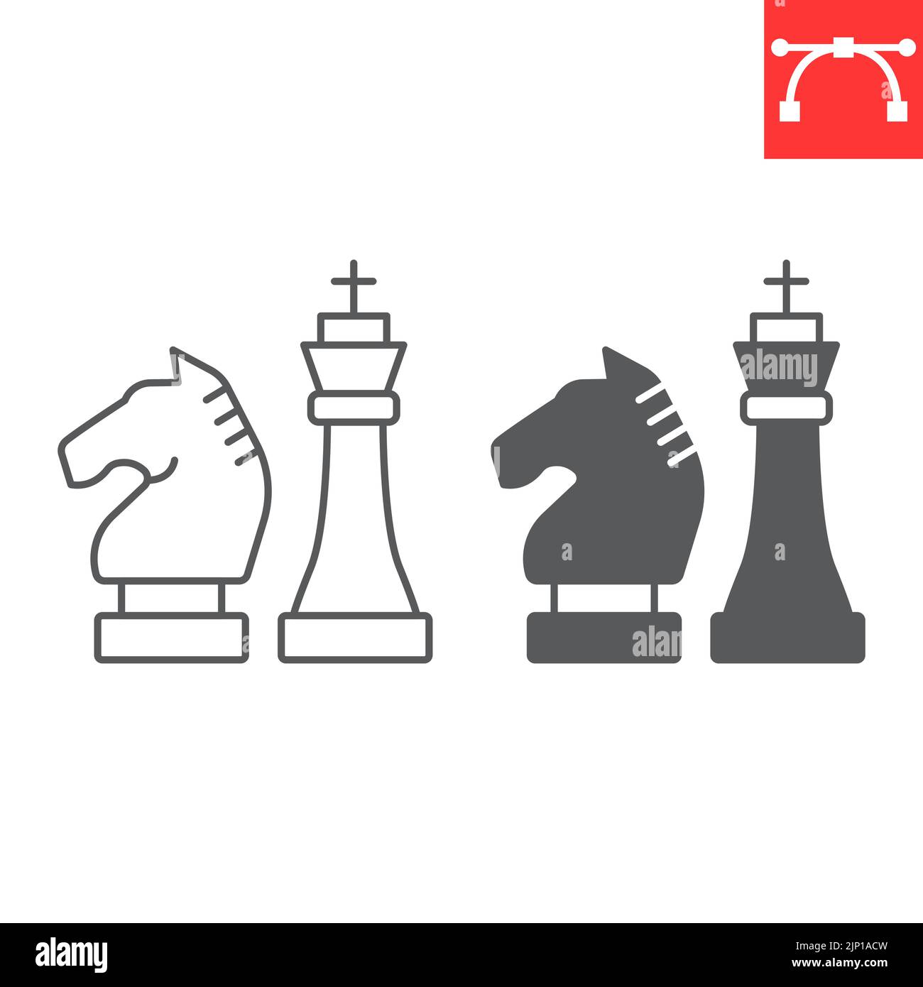 Chess pieces line collection. Chess game icon set. Simple flat set of chess  game Stock Vector Image & Art - Alamy