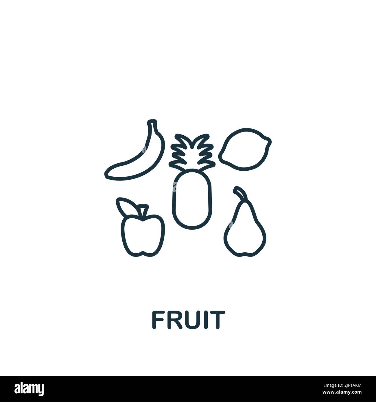 Fruit icon. Monochrome simple line Game Element icon for templates, web ...