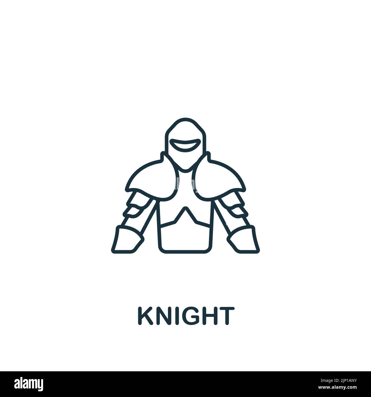 Knight icon. Monochrome simple line Game Element icon for templates ...