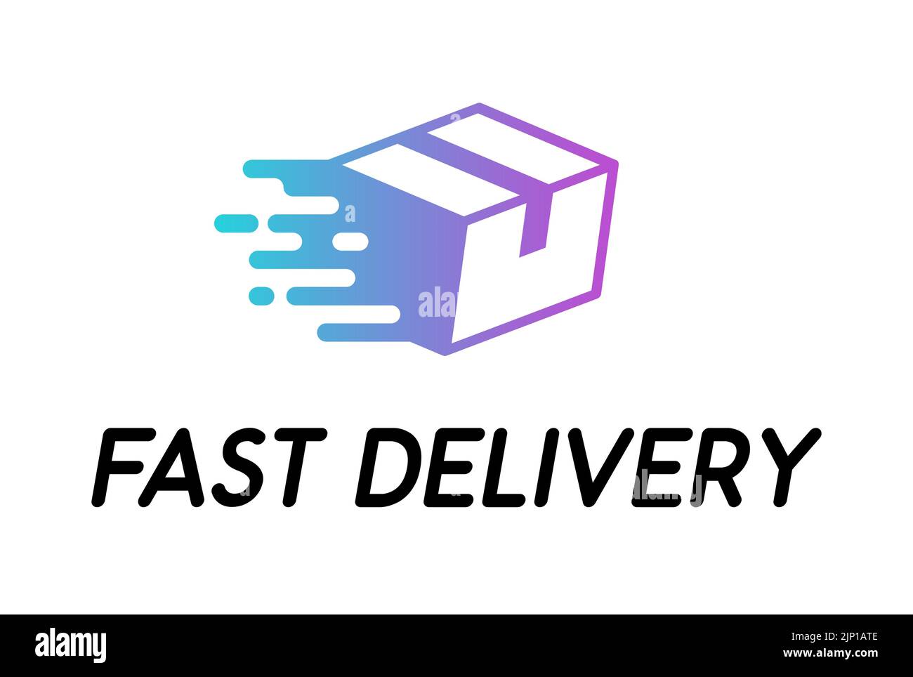 fast delivery vector logo icon with lettering isolated on white