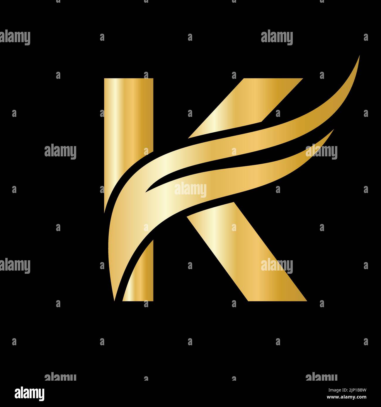 Letter K Wing Logo For Transport, Freight, Transportation Logotype Vector Template Stock Vector