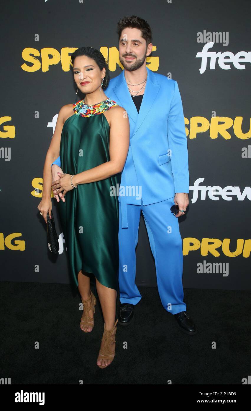 Los Angeles, California, USA. 14th Aug, 2022. Shakira Barrera, Matthew Furfaro. Red Carpet Premiere Of Freevee's 'Sprung' held at the Hollywood Forever Cemetery in Los Angeles. Credit: AdMedia Photo via/Newscom/Alamy Live News Stock Photo