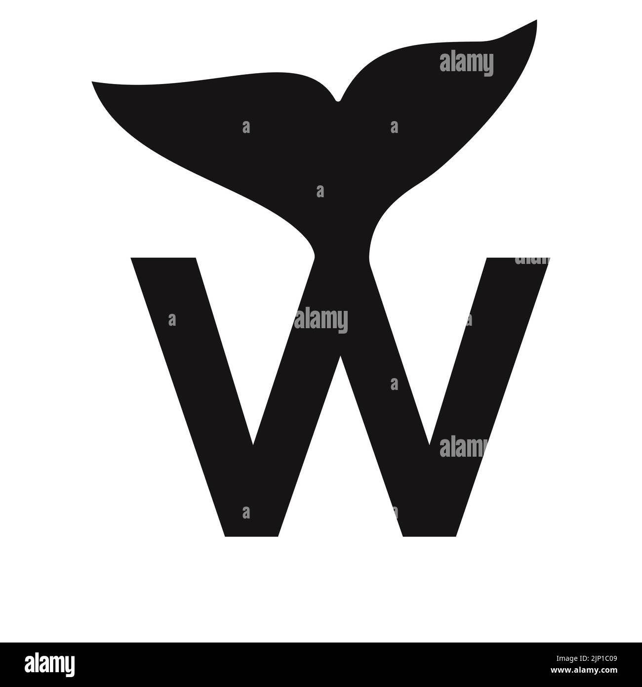Letter W Whale Logo Design Template Vector Sign Stock Vector Image ...