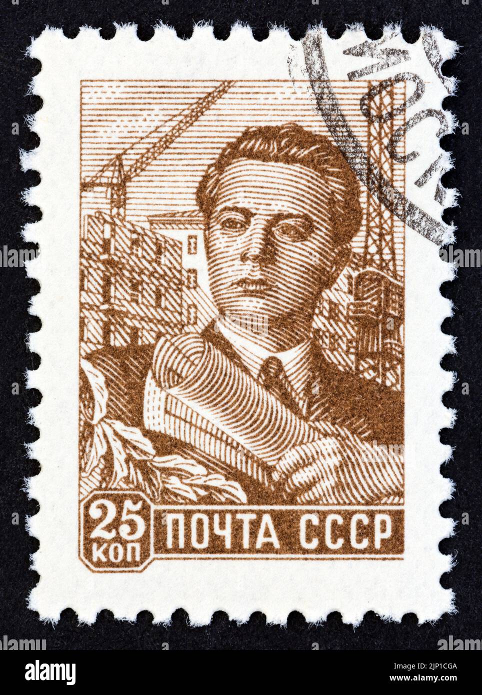 USSR - CIRCA 1959: A stamp printed in USSR shows architect, circa 1959. Stock Photo