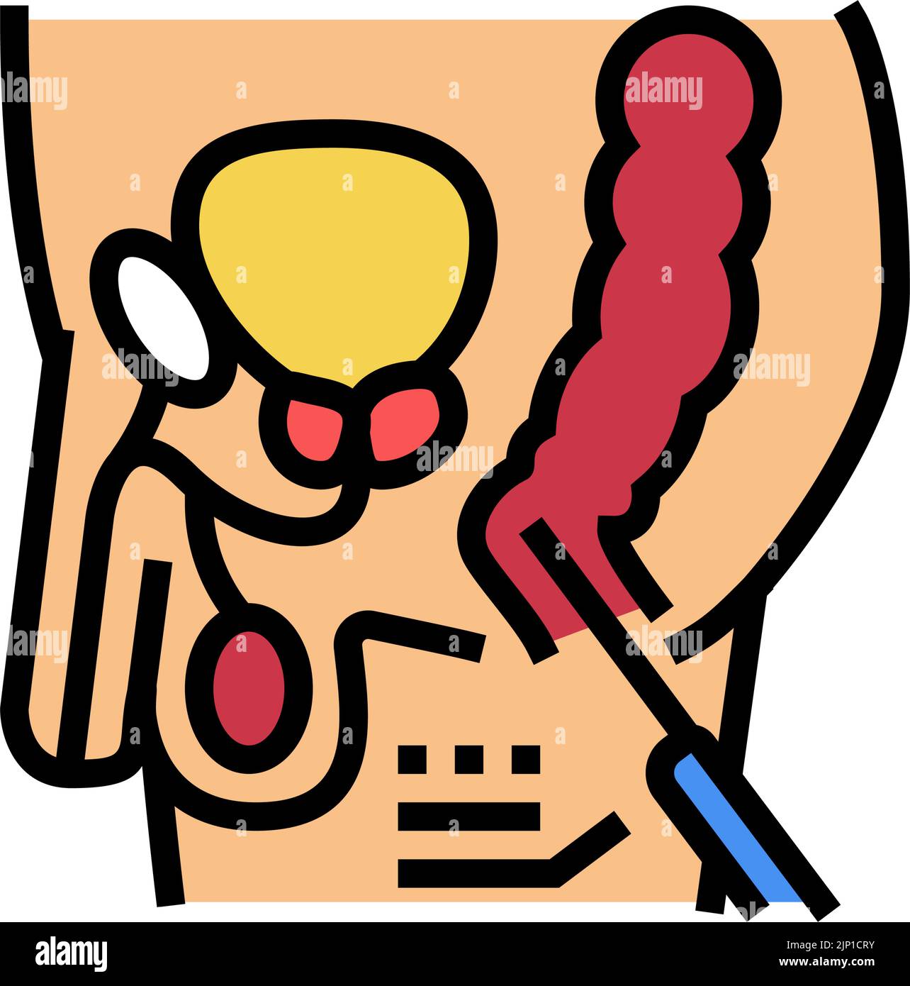 prostate cancer test male health check color icon vector illustration ...