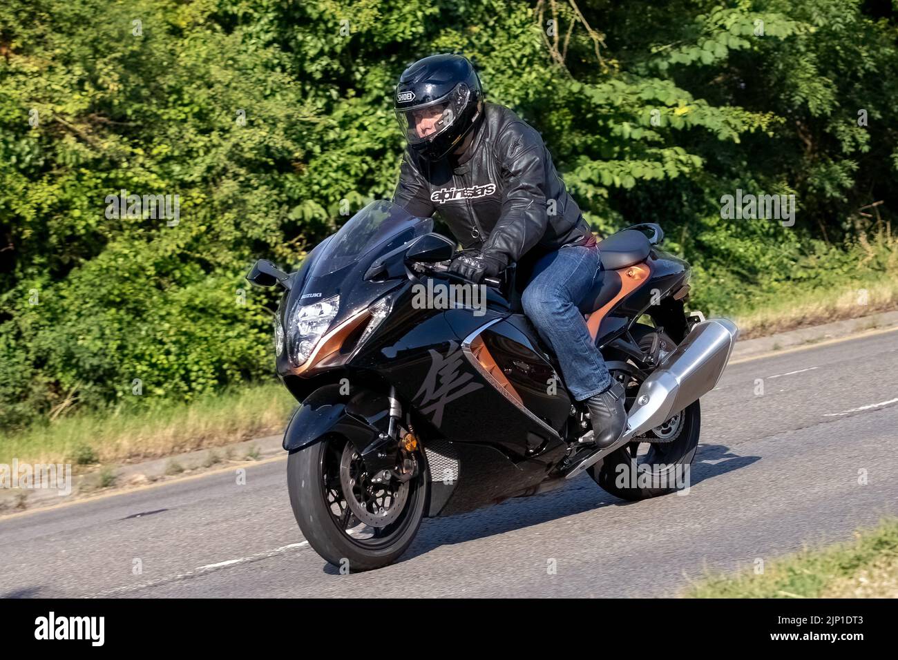 Black Suzuki Hayabusa motorcycle Stock Photo