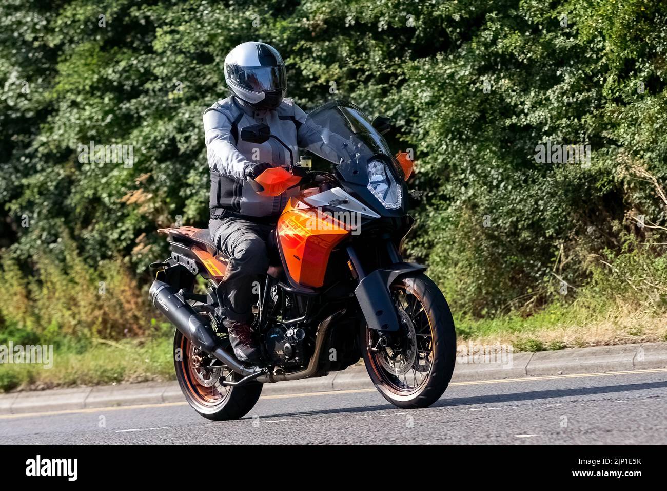 2013 orange KTM 1190 Adventure motorcycle Stock Photo