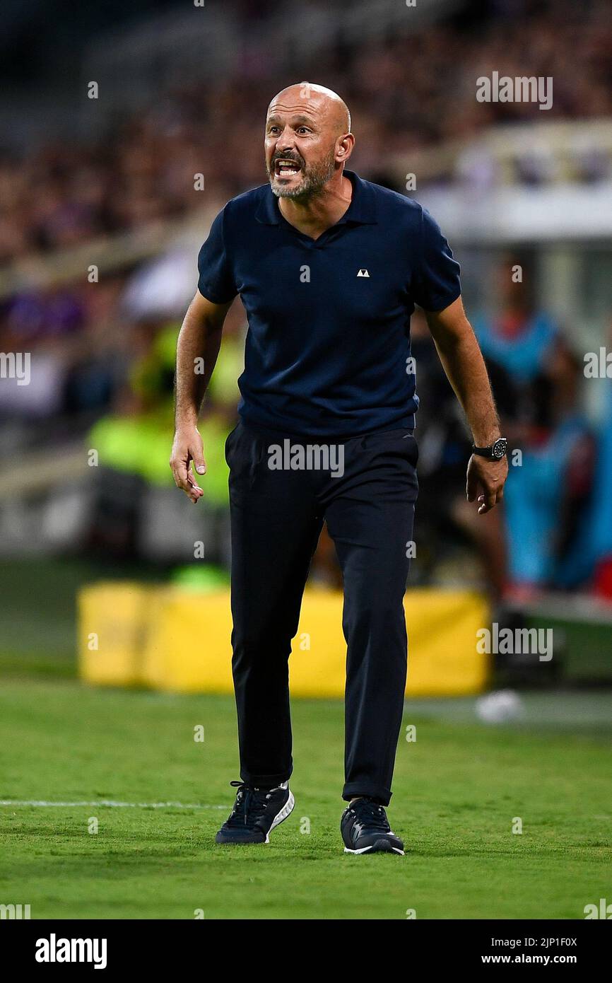 Vincenzo Italiano coach of ACF Fiorentina looks on during the Serie A 2021/ 2022 football match between ACF Fiorentina and Venezia FC at Artemio Franch  Stock Photo - Alamy