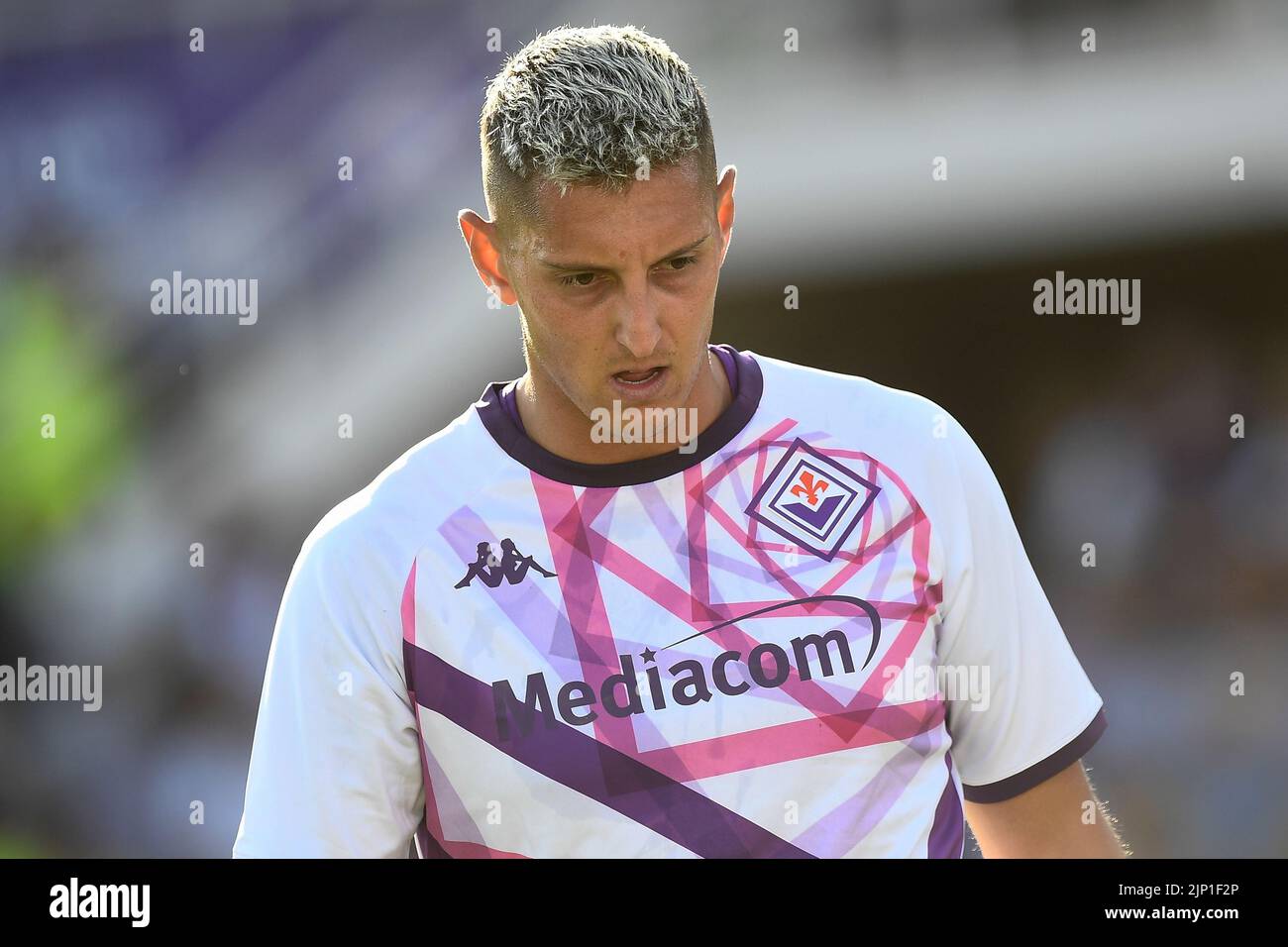 Florence, Italy. 14 August 2022. Pierluigi Gollini of ACF Fiorentina looks on during wamup prior to the Serie A football match between ACF Fiorentina and US Cremonese. Credit: Nicolò Campo/Alamy Live News Stock Photo
