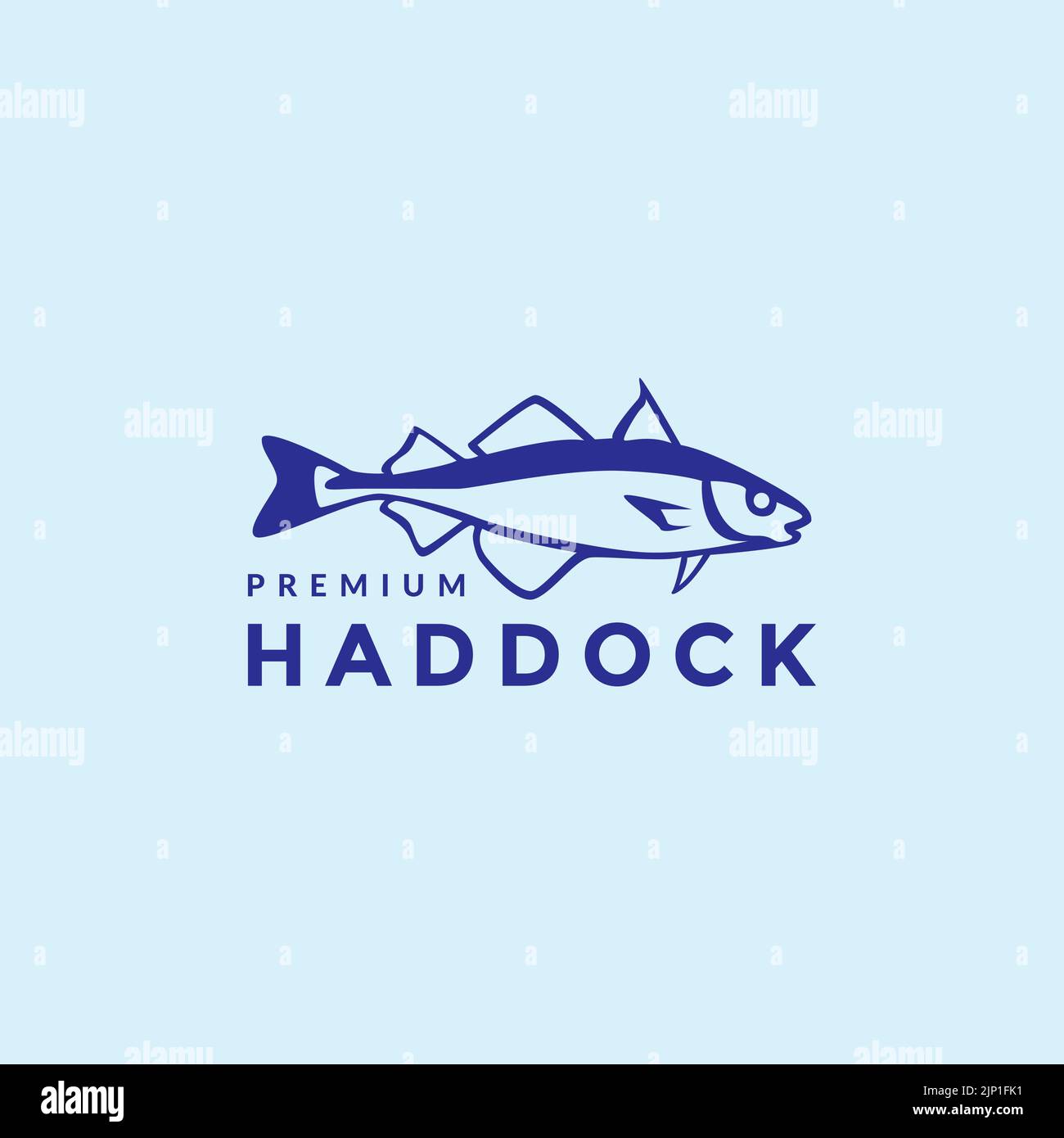 haddock fish shape logo design Stock Vector