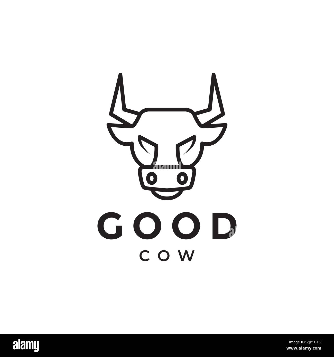 minimal head cow modern logo design Stock Vector Image & Art - Alamy
