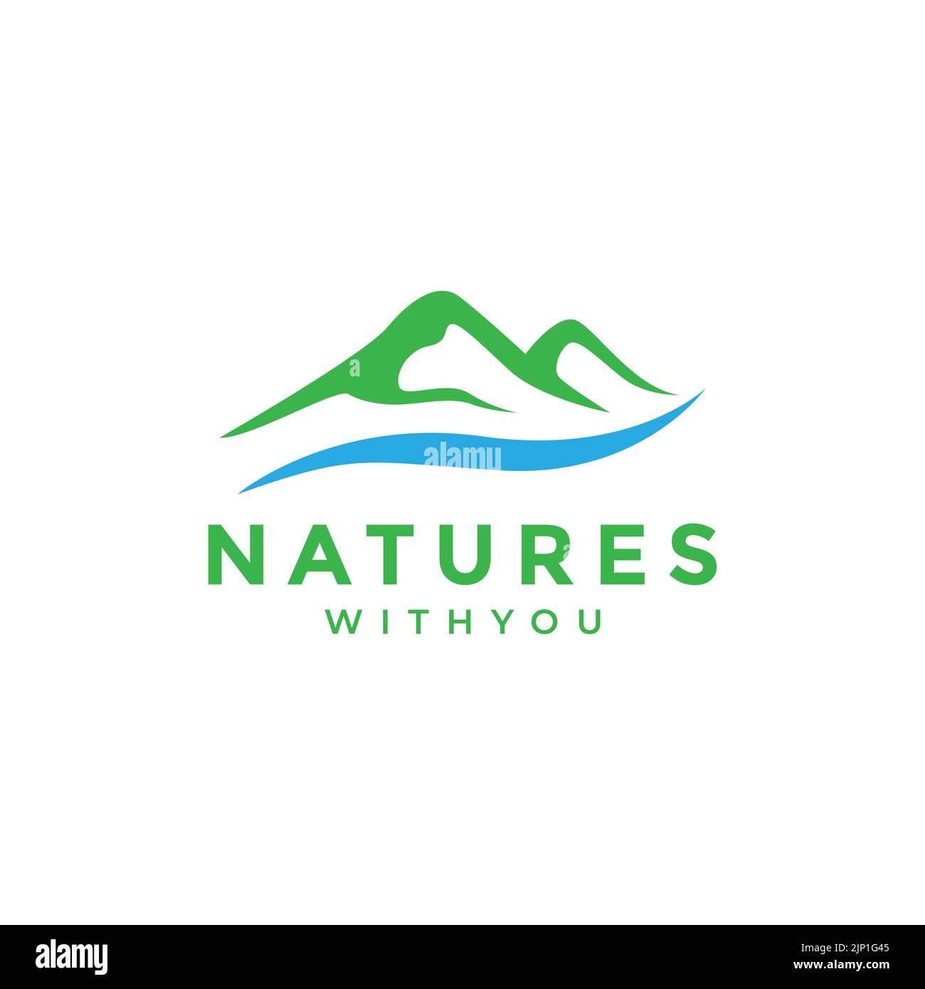 mountain with water modern logo design Stock Vector