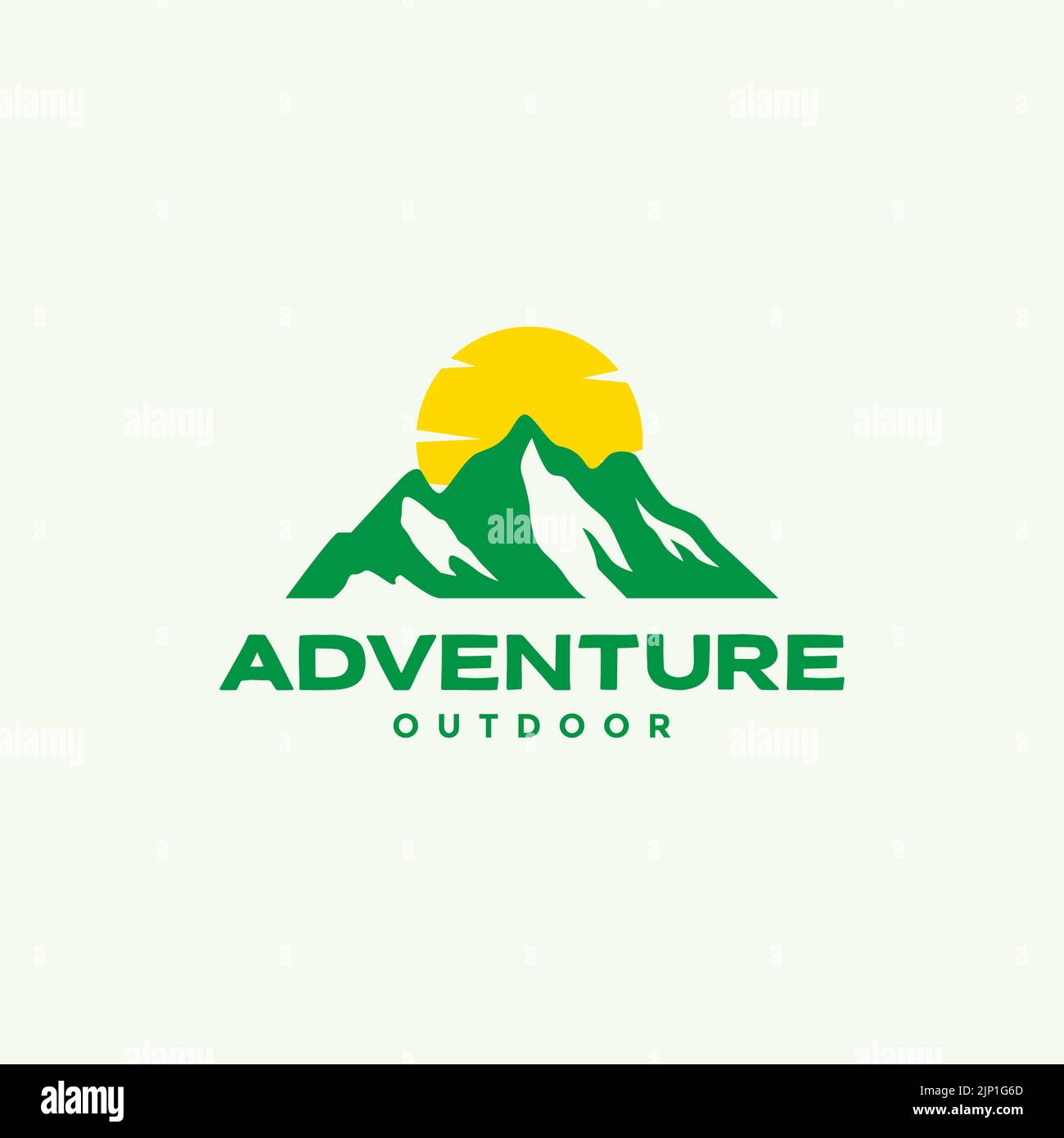 colorful mountain with sunset logo design Stock Vector