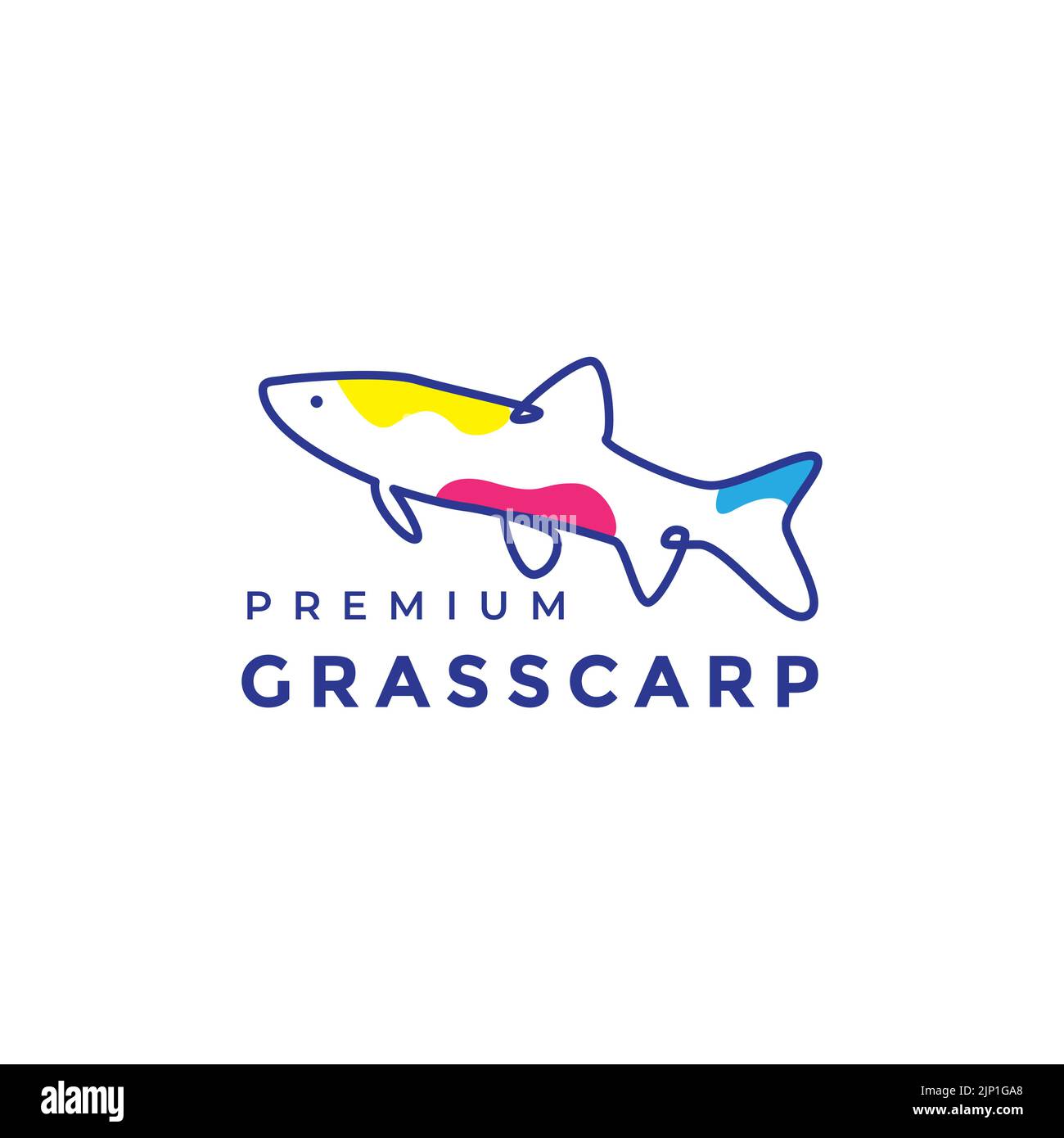 fish grass carp abstract logo Stock Vector