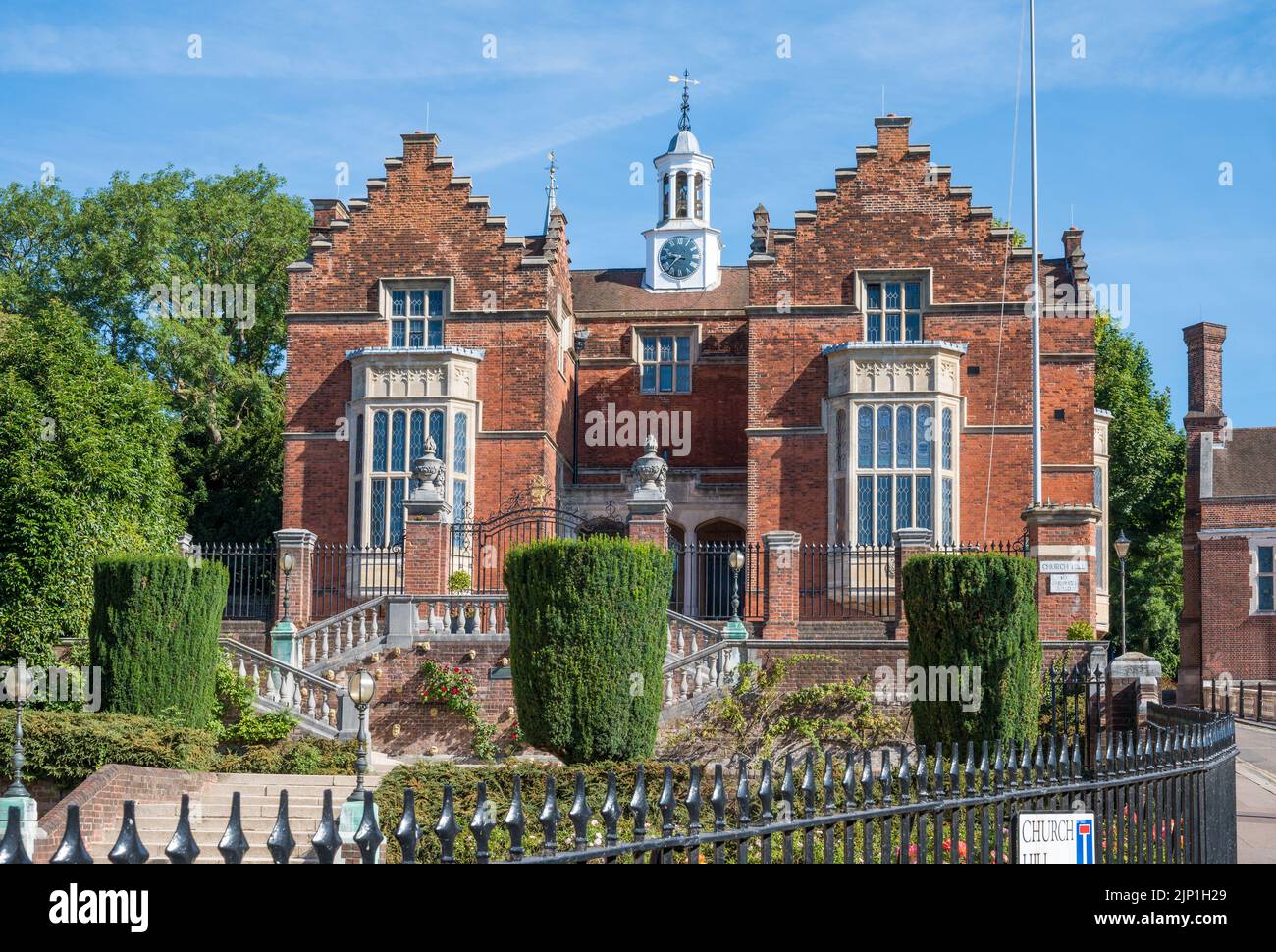 Harrow school, the old school building as viewed from High Street. Harrow on the Hill, Greater London, England, UK Stock Photo