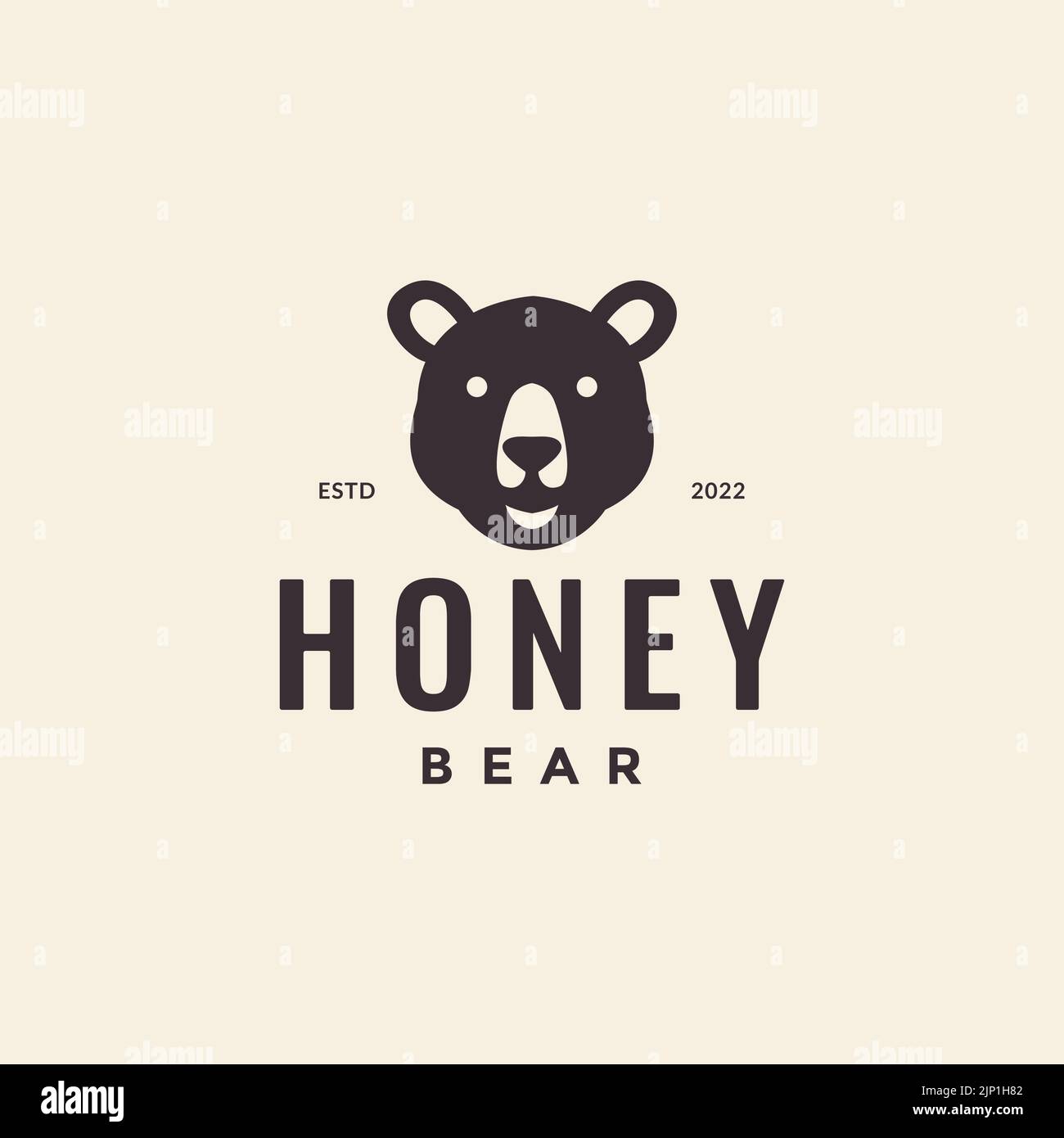 head hipster honey bear logo Stock Vector Image & Art - Alamy