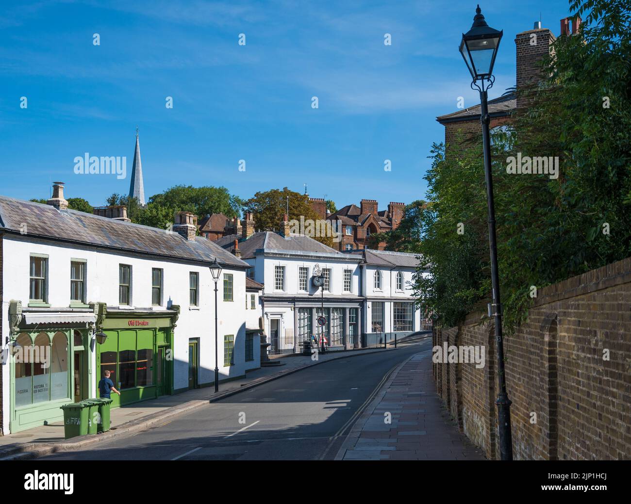 HarrowontheHill High Street with spire of St Mary's Church visible