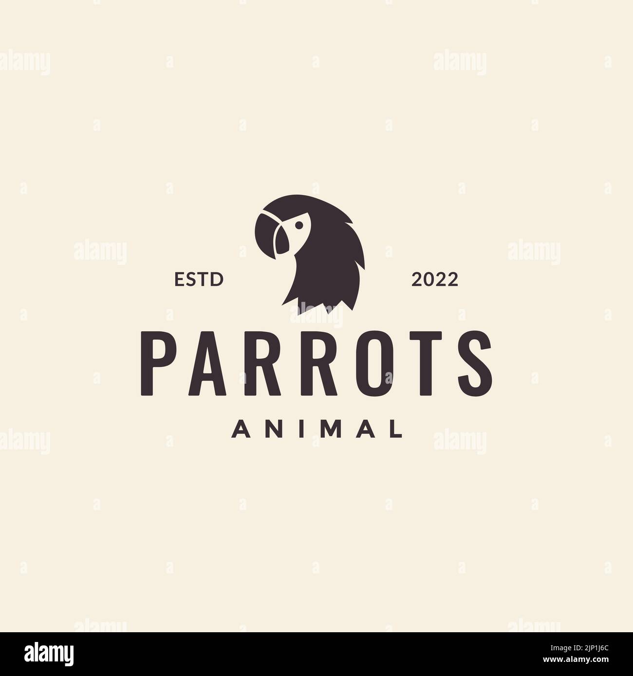 head bird parrot hipster logo design Stock Vector Image & Art - Alamy