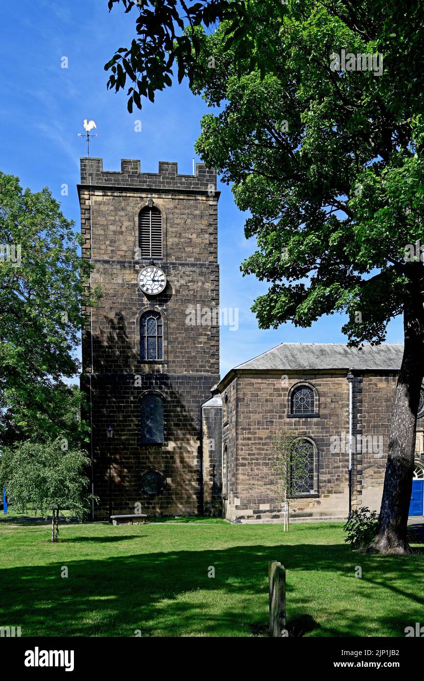Christ Church first church to be built in 1654 in North Shields built by Robert Trollope of sandstone ashlar with a roof of Welsh slate it has a battl Stock Photo
