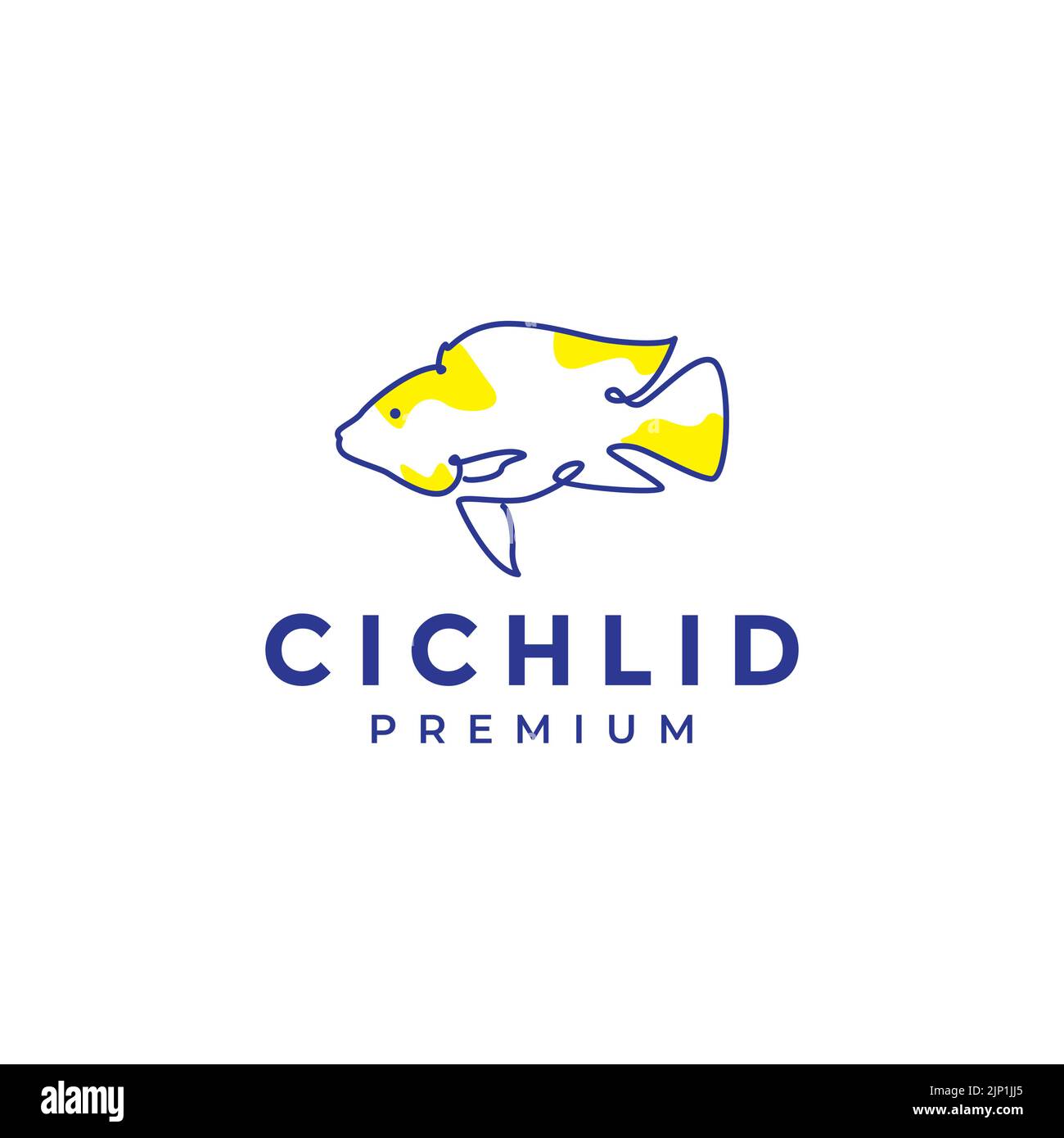 abstract fish cichlid logo design Stock Vector