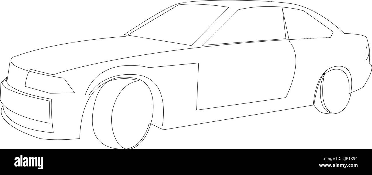 Sport car continuous one line drawing. Vector illustration Stock Vector