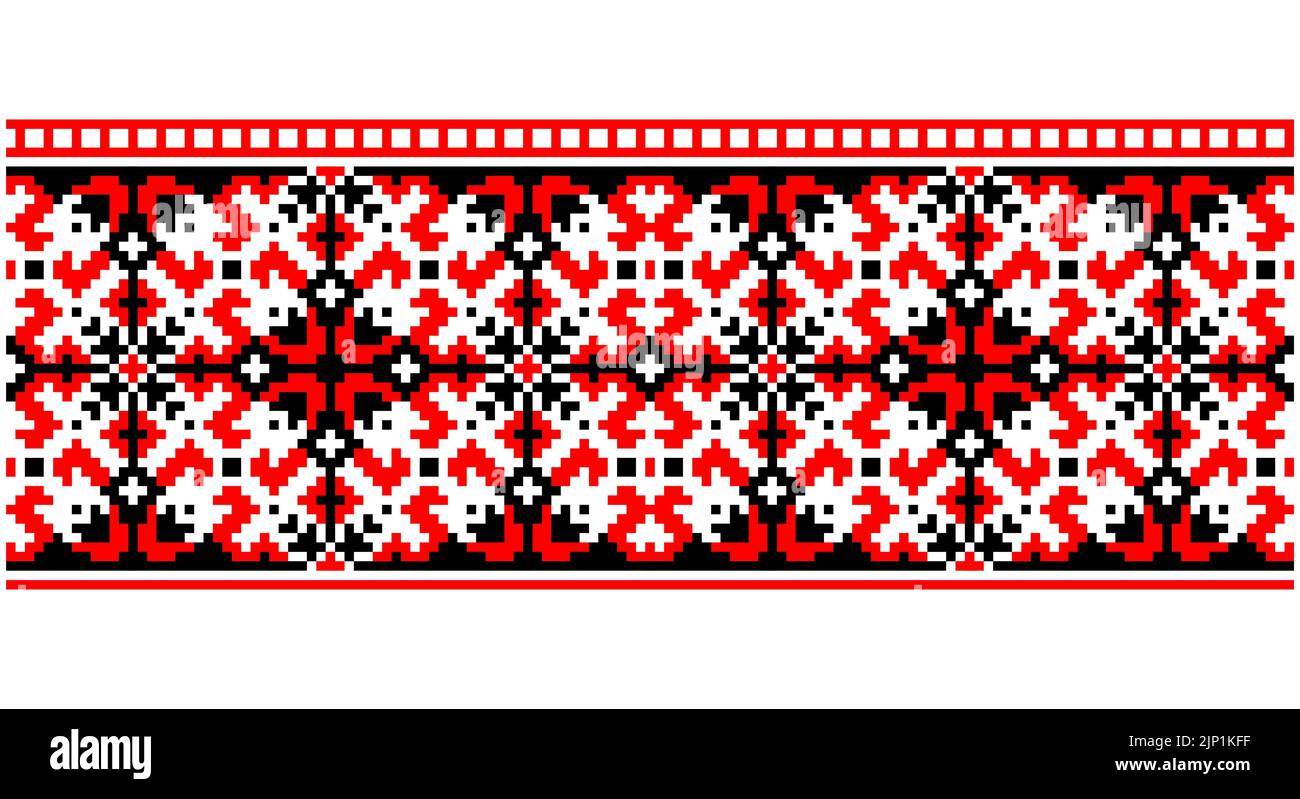 Ukrainian ethnic ornament, seamless pattern. Vector illustration. Slovenian Traditional Pattern Of Ornament. Belarusian pattern. Stock Vector