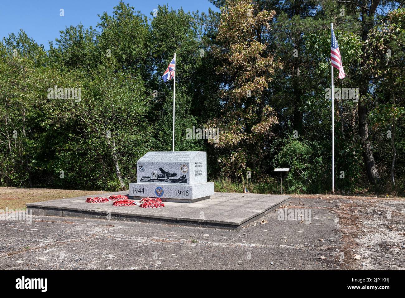 The Carpetbaggers USA Airforce Memorial  in Northamptonshire. England, UK Stock Photo