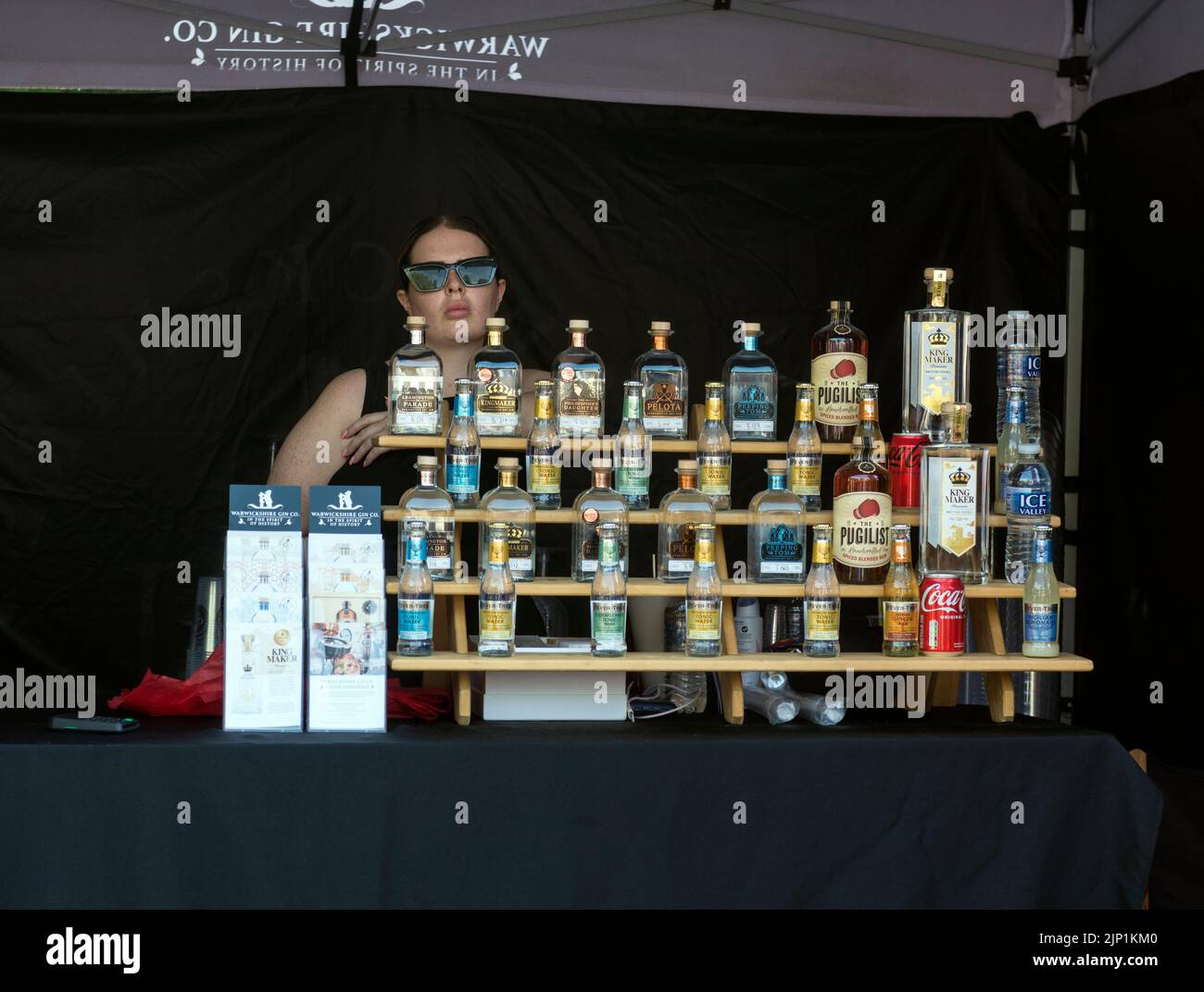 A stall selling gin, UK Stock Photo
