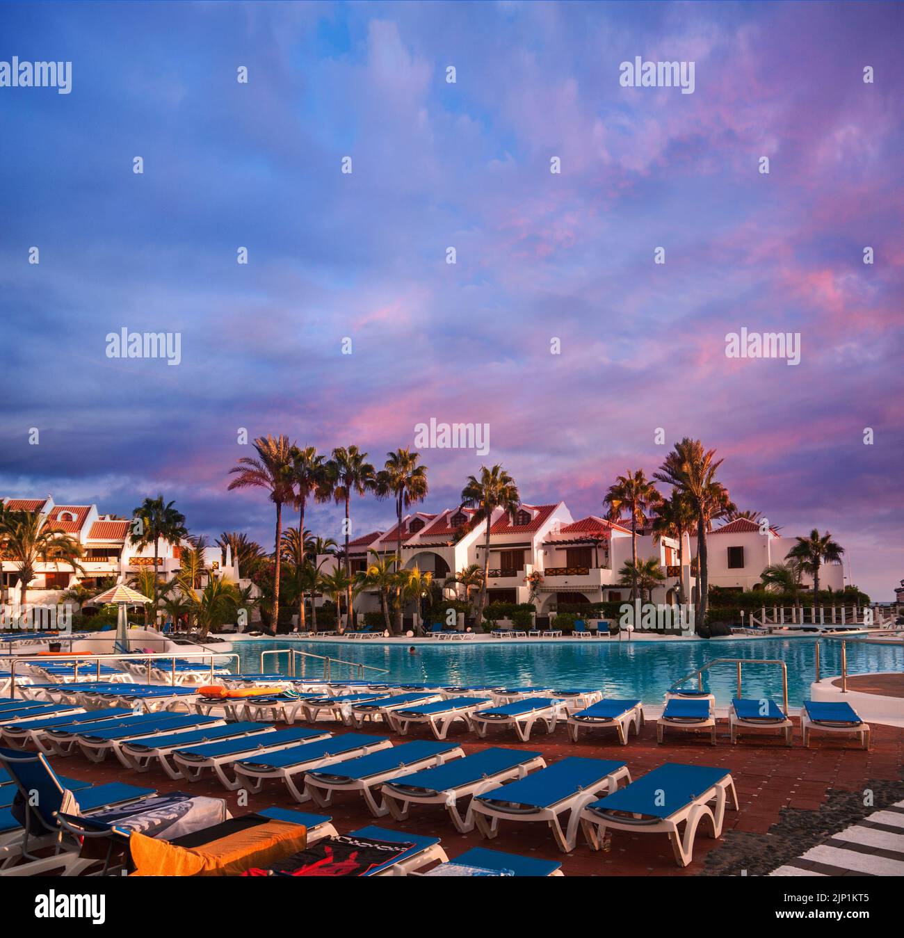 Sunset in Tenerife island, Spain. Tourist Resort Stock Photo Alamy