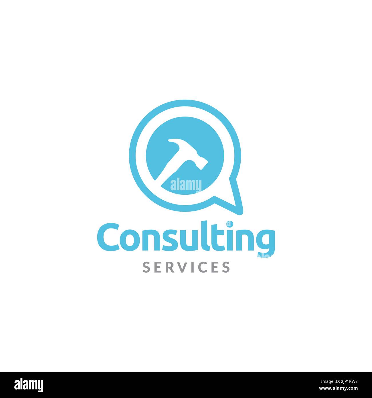 hammer with bubble chat talk logo design Stock Vector Image & Art Alamy