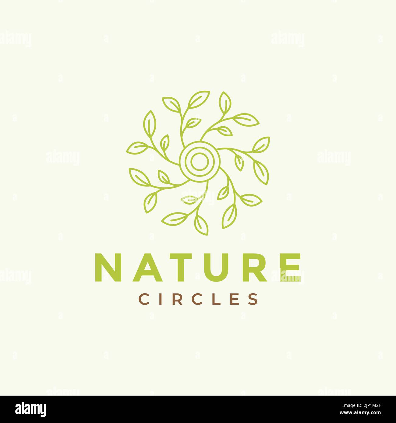 ornament leaf circle modern logo design Stock Vector