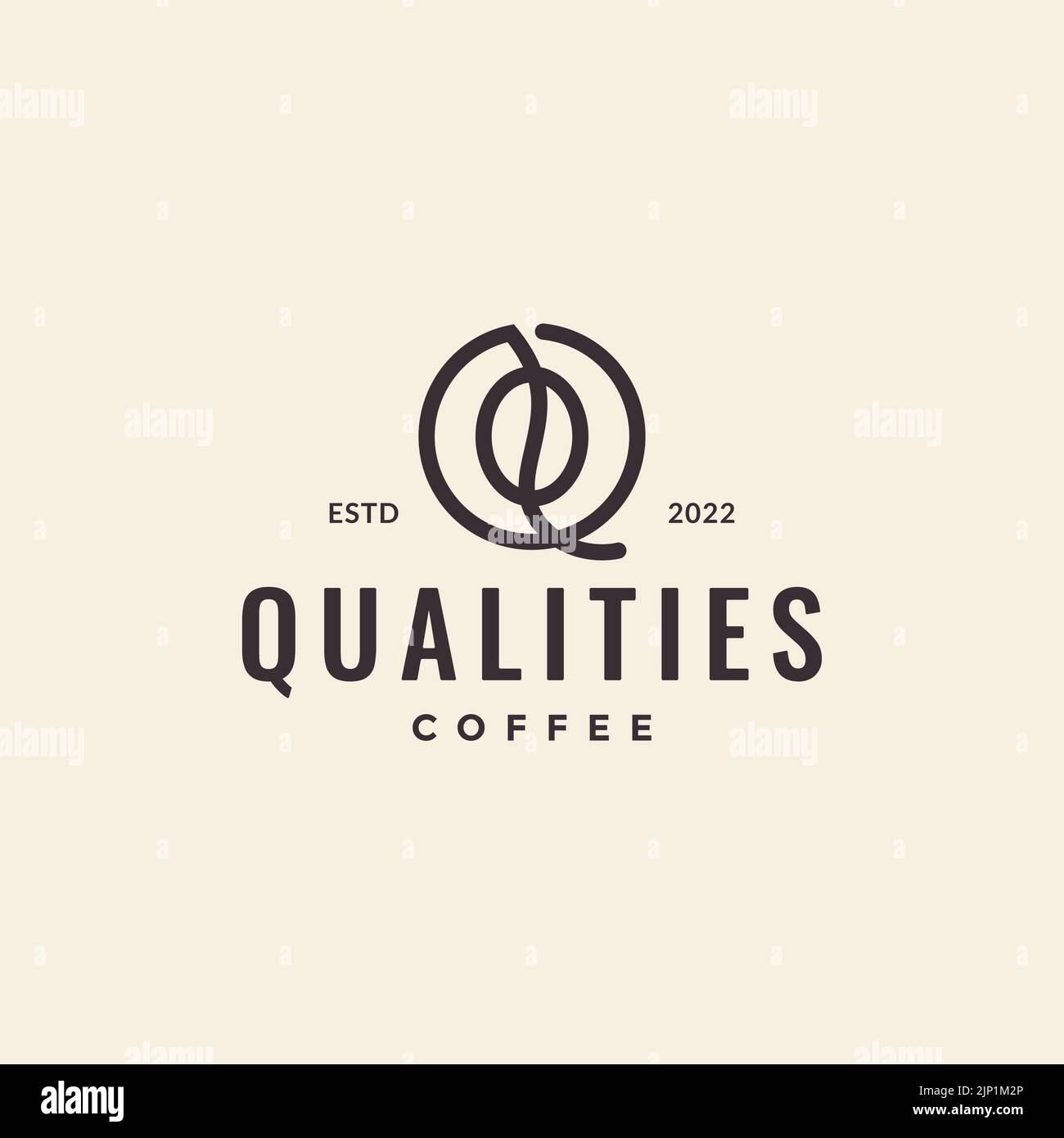 letter Q with coffee bean logo design Stock Vector