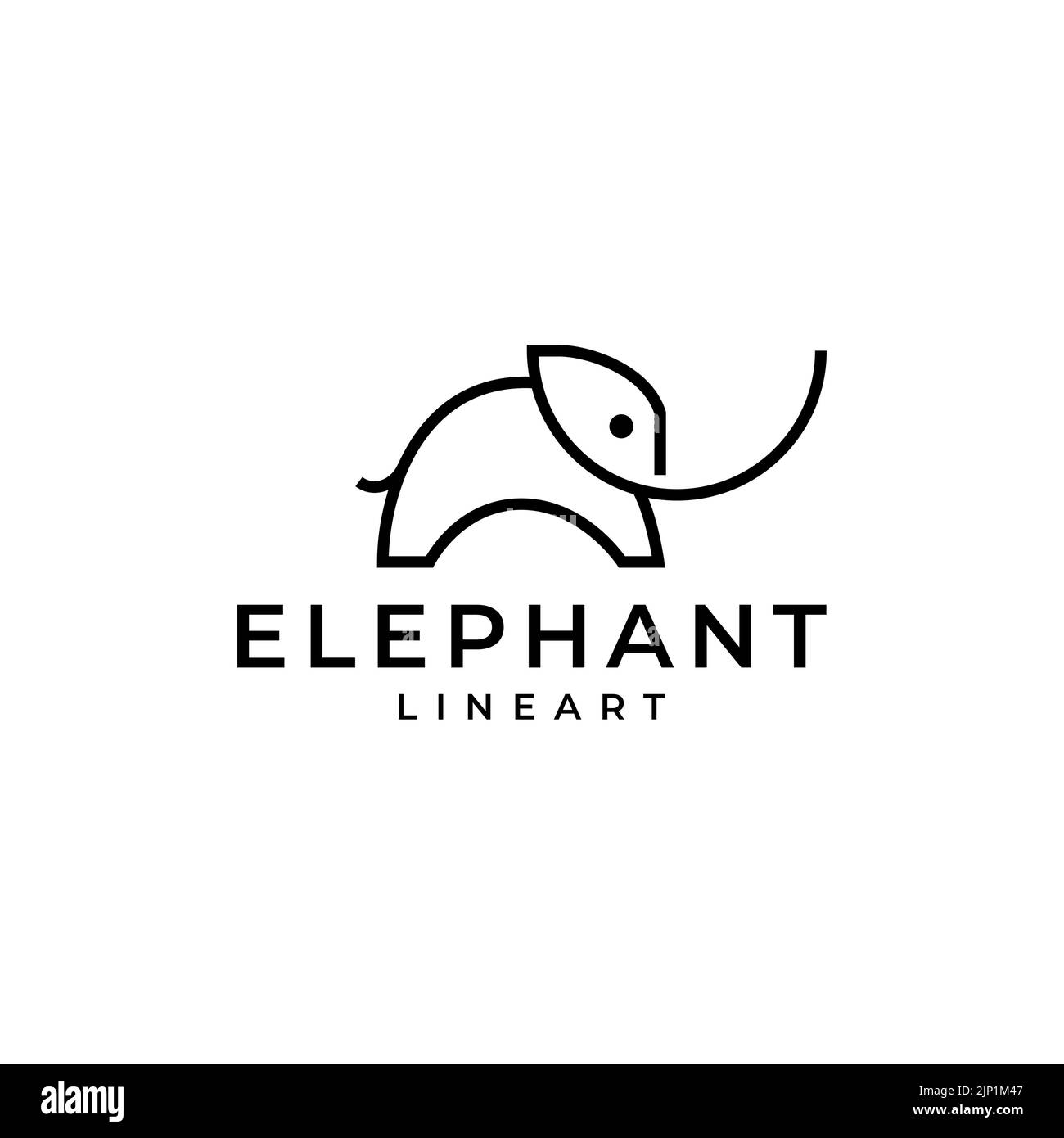 minimal elephant logo design vector Stock Vector