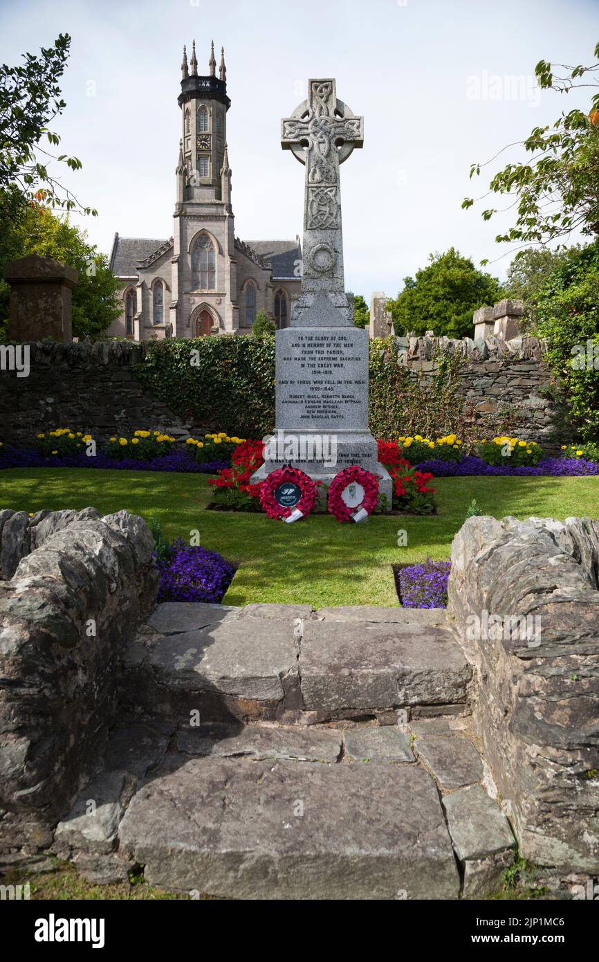 Rhu War Memorial, Rhu, Nr Helensburgh, Scotlandready for Judging in the Best Kept War Memorial, British Legion, Scotland with Rhu and Shandon Parish C Stock Photo