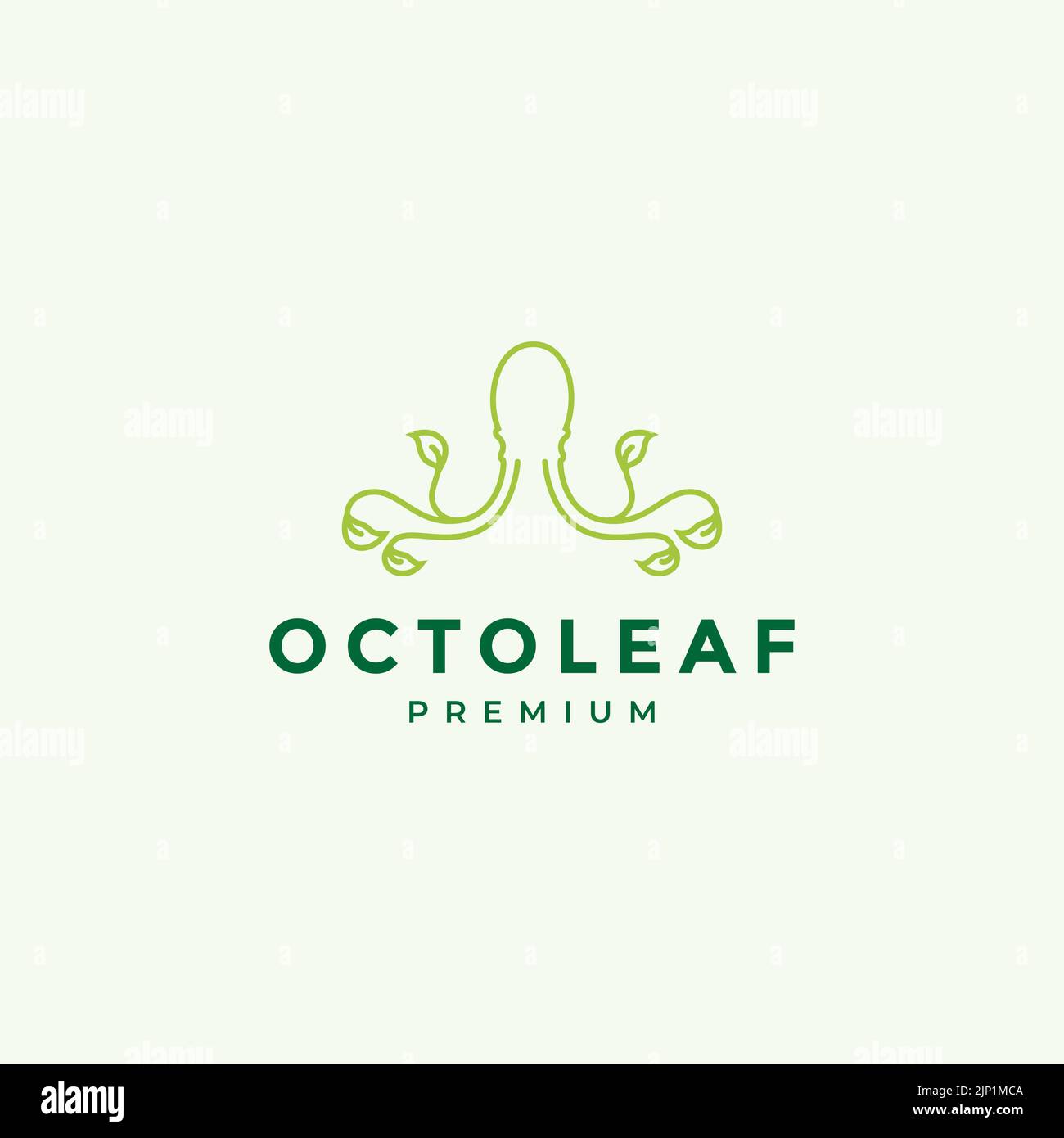 modern octopus with leaf logo design Stock Vector